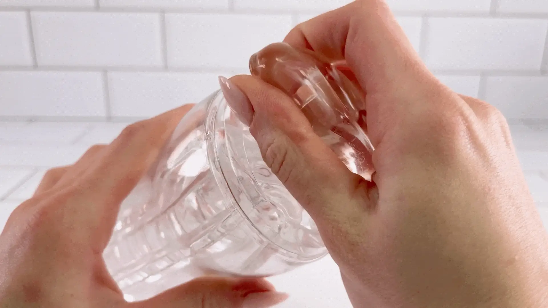 Clear Sucking Masturbator with Pleasure Nubs and Discreet Storage Cup