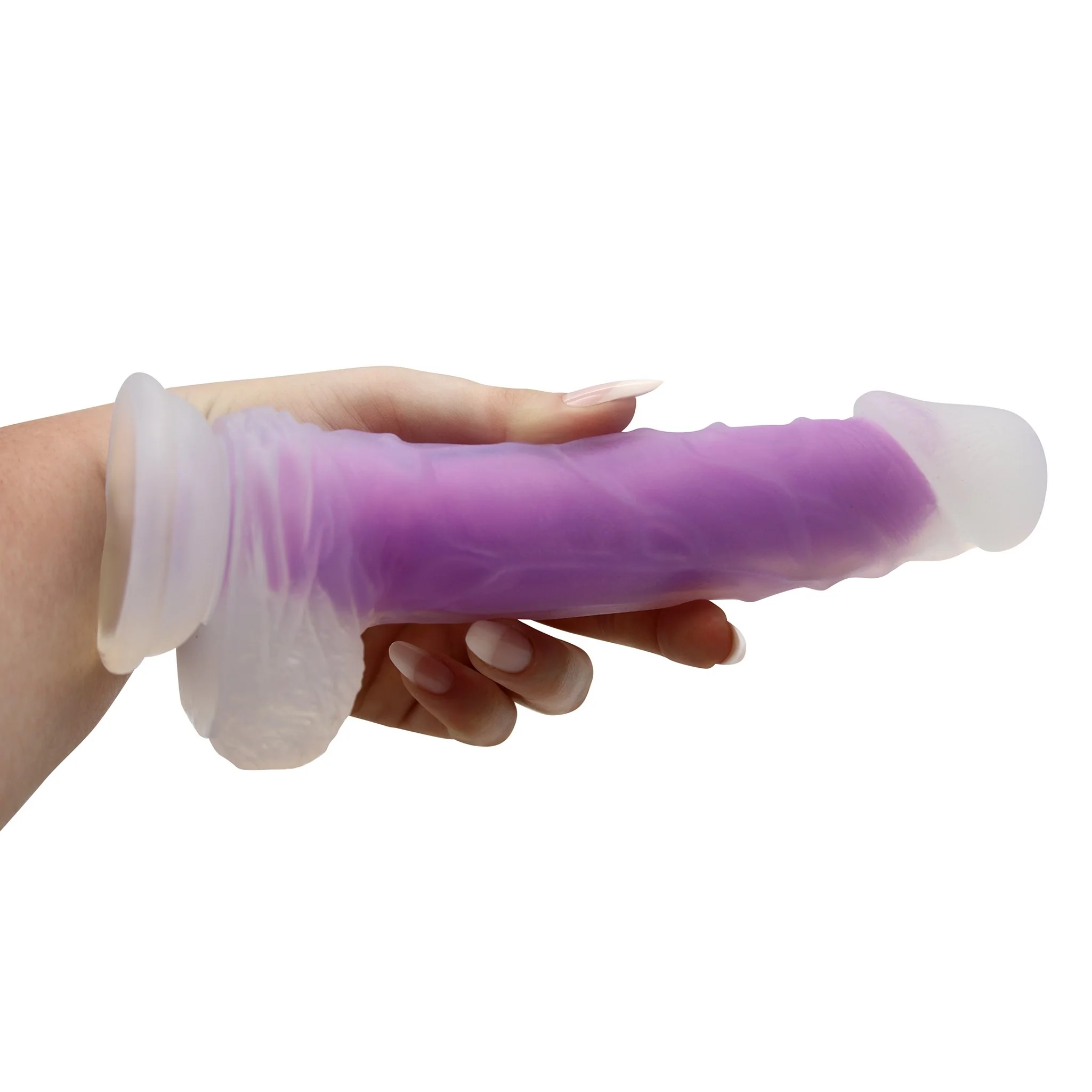 Clear Luminous Dual Density Silicone Hands-Free G-Spot Dildo