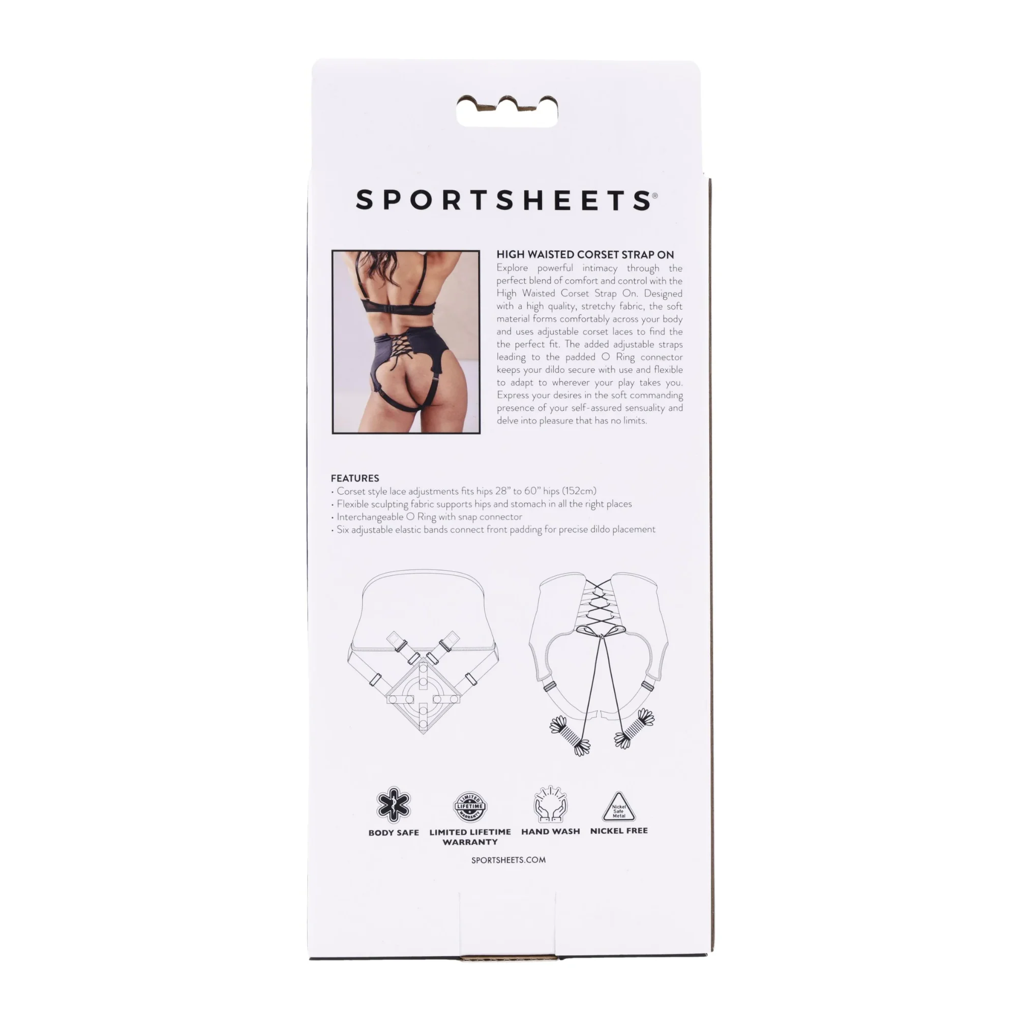 Sportsheets High Waisted Corset Strap-On Harness for Pegging and Role Play