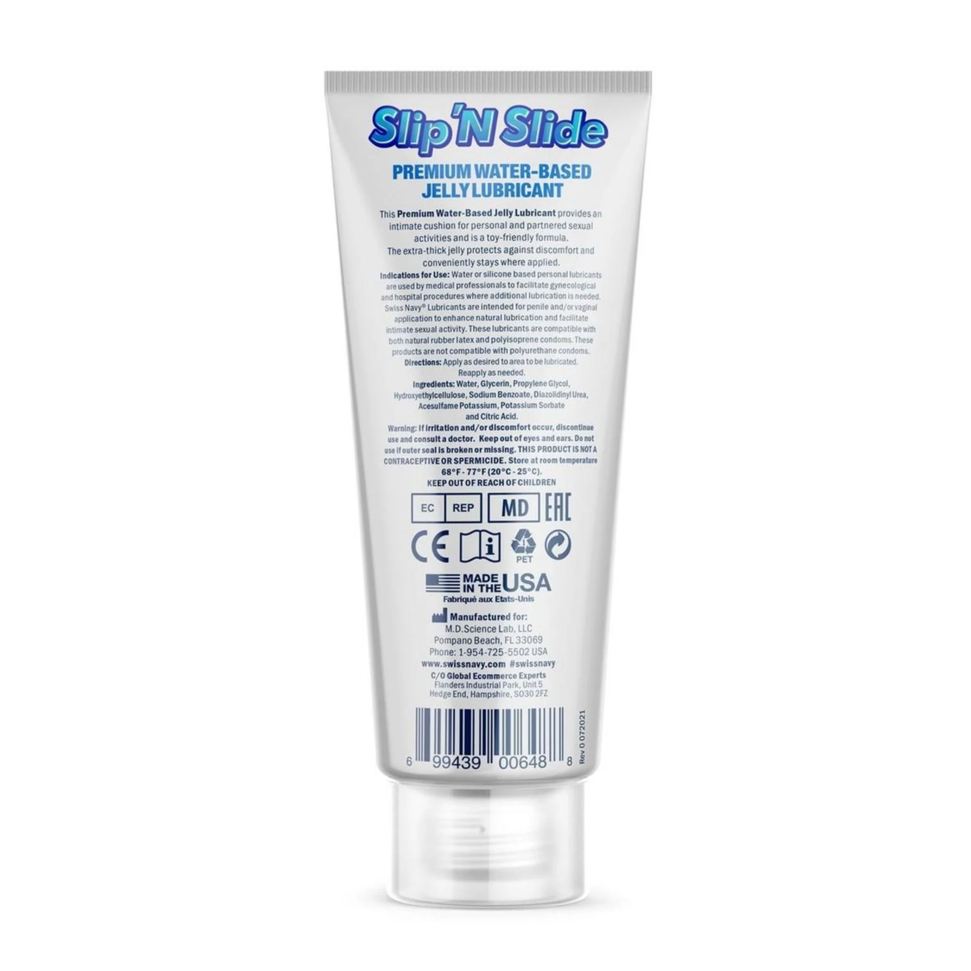 Swiss Navy Slip'N Slide Premium Jelly Water Based Lubricant