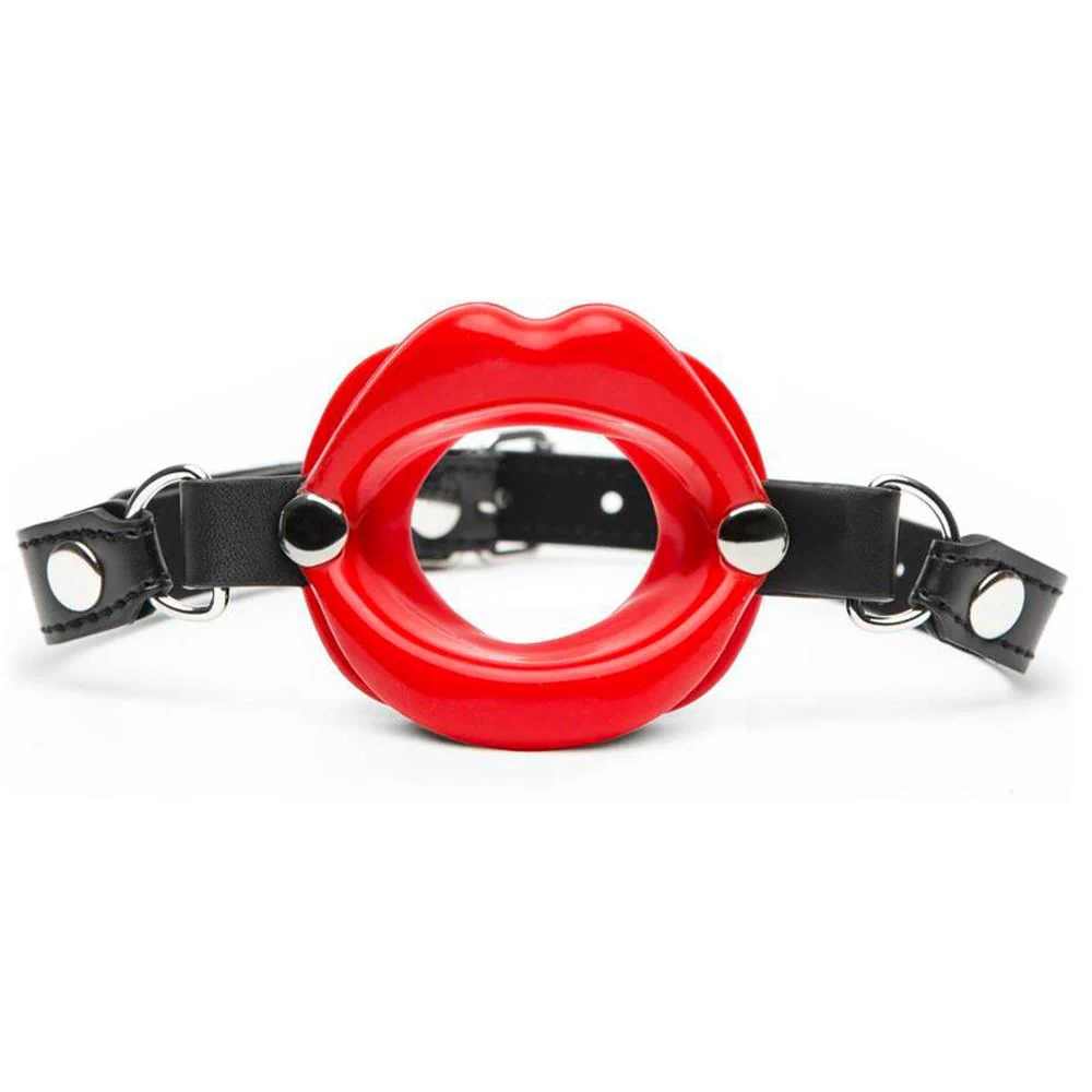 Oral Lips Open Mouth Bondage Gag for Beginners, Soft Silicone Kiss Gag