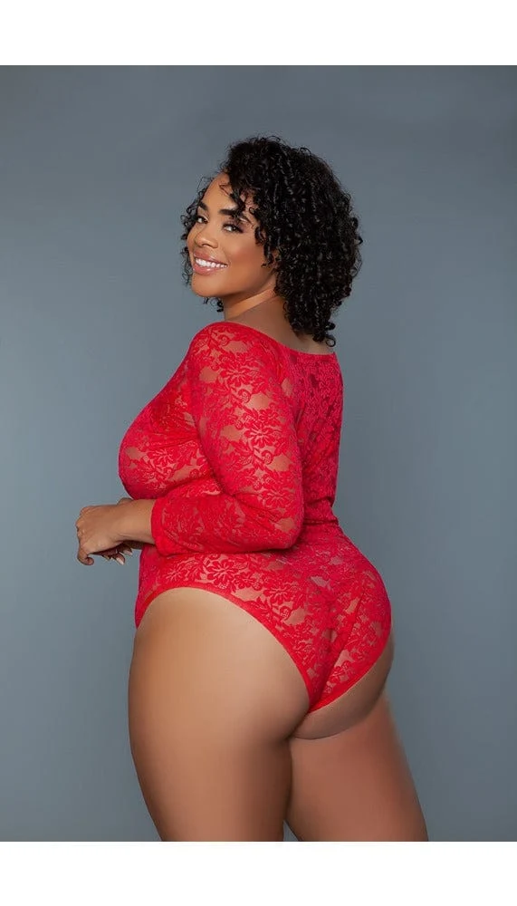 Marina Lace Bodysuit with Floral Embroidery