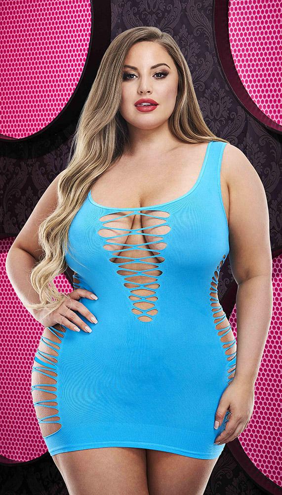 Criss-Cross Mini Dress with Strappy Details and Plunged Back