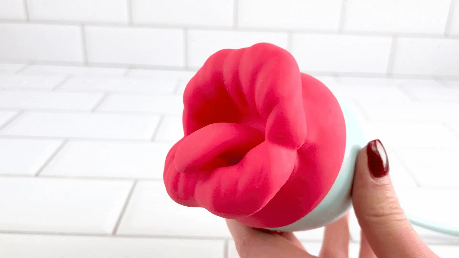 Pretty Pink Lips Flickering Tongue Toy with Thruster