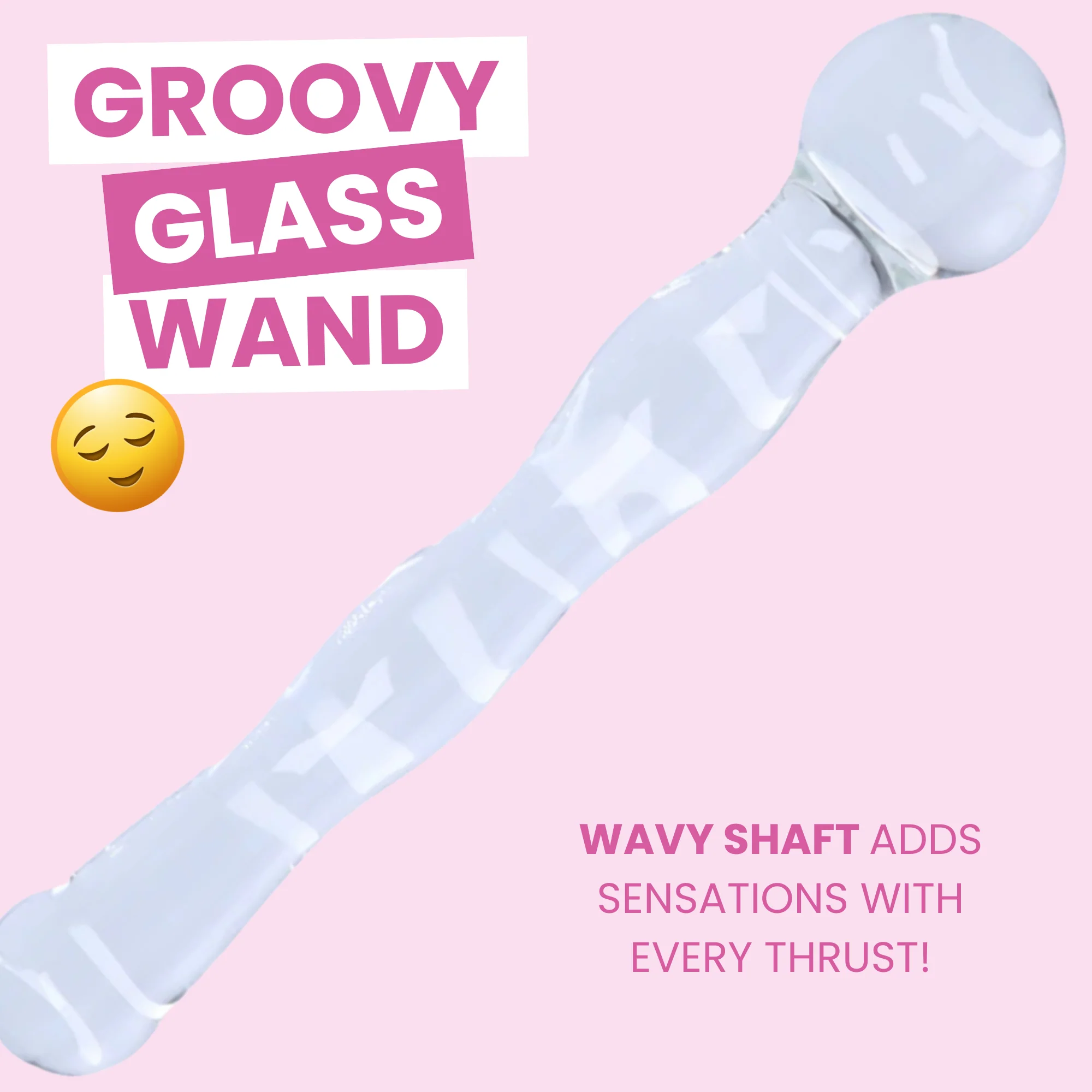 Wavy Glass Dildo for G-Spot and P-Spot Temperature Play