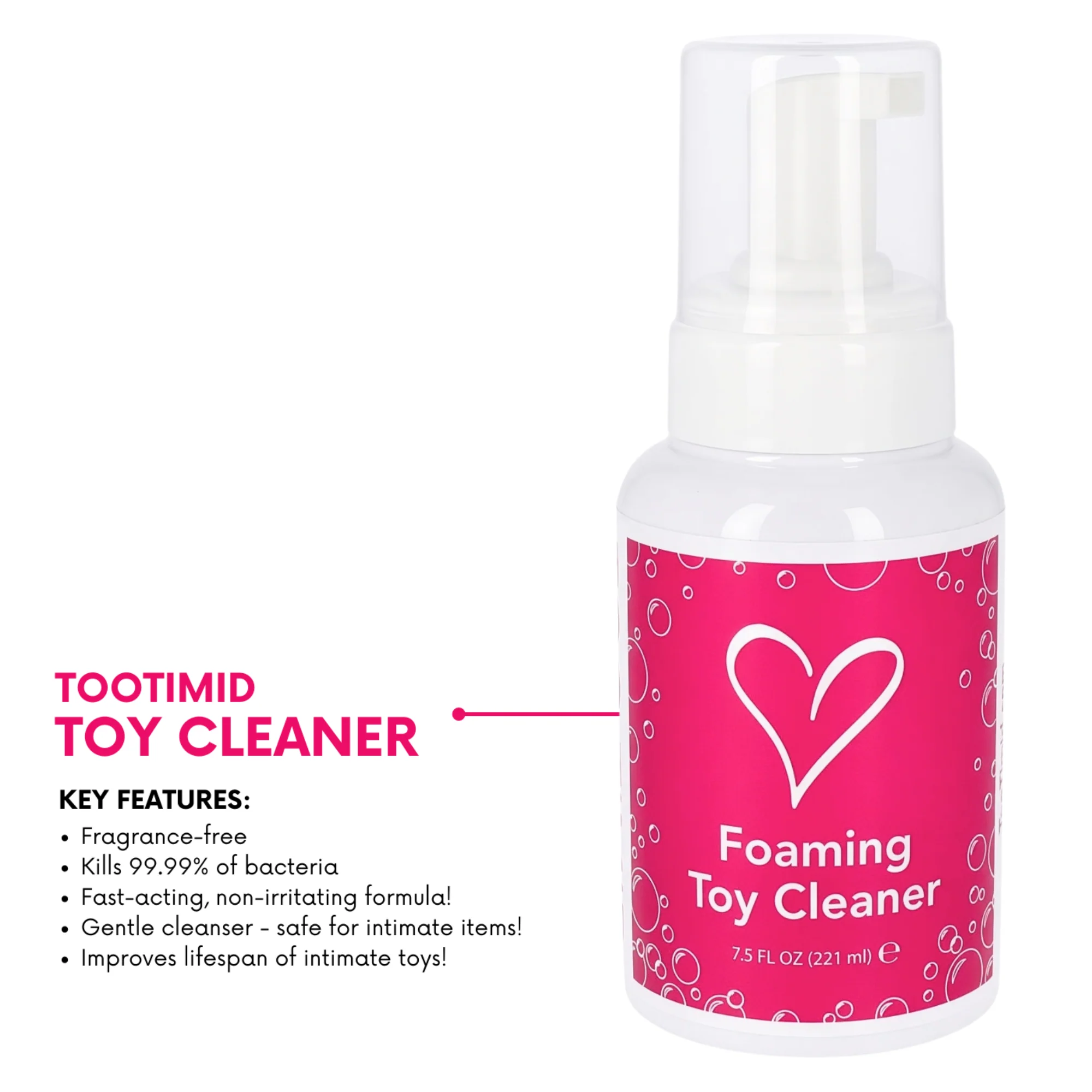 Foaming Antibacterial Toy Cleaner 7.5 fl oz Alcohol-Free Bottle