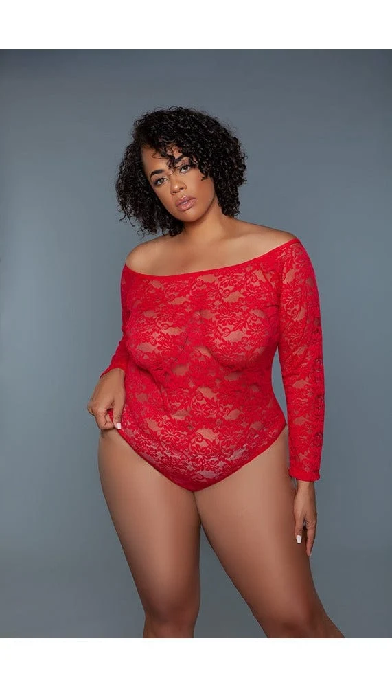 Marina Lace Bodysuit with Floral Embroidery