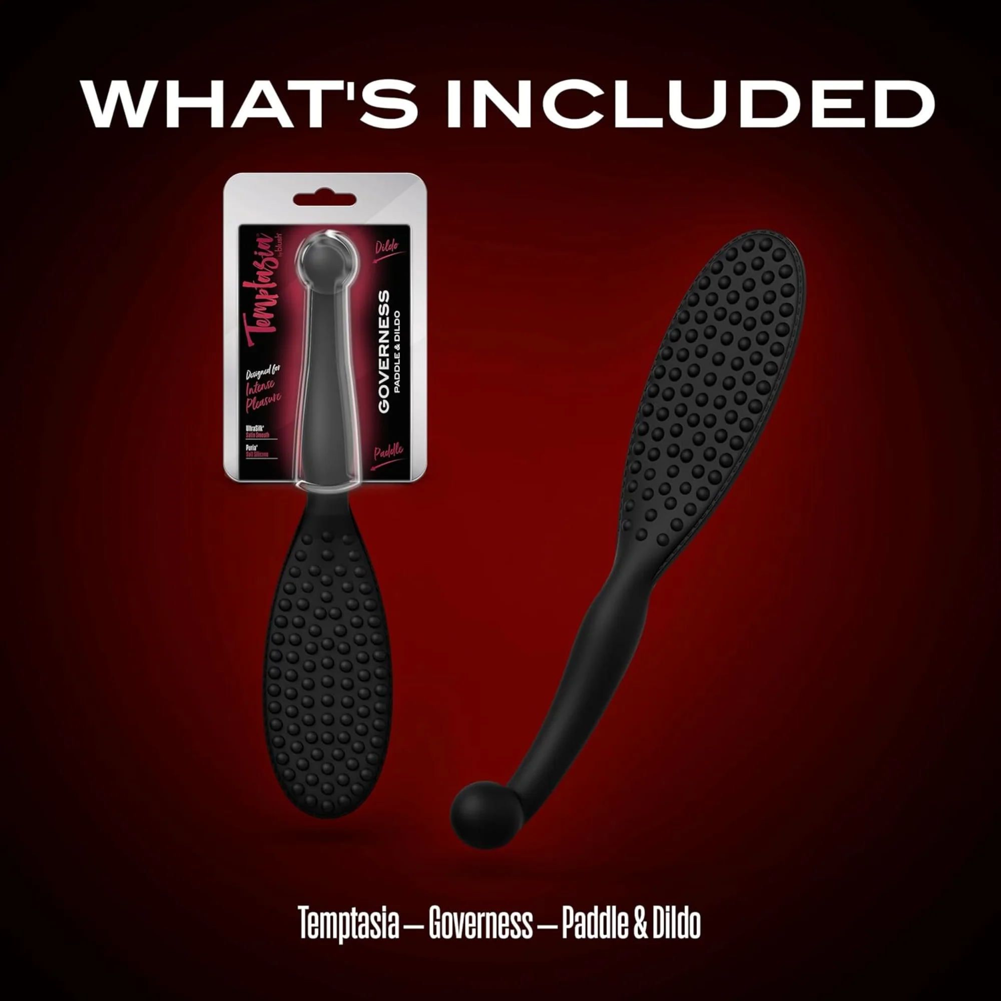 Temptasia Governess Dual-Ended Silicone Paddle and G-Spot Dildo