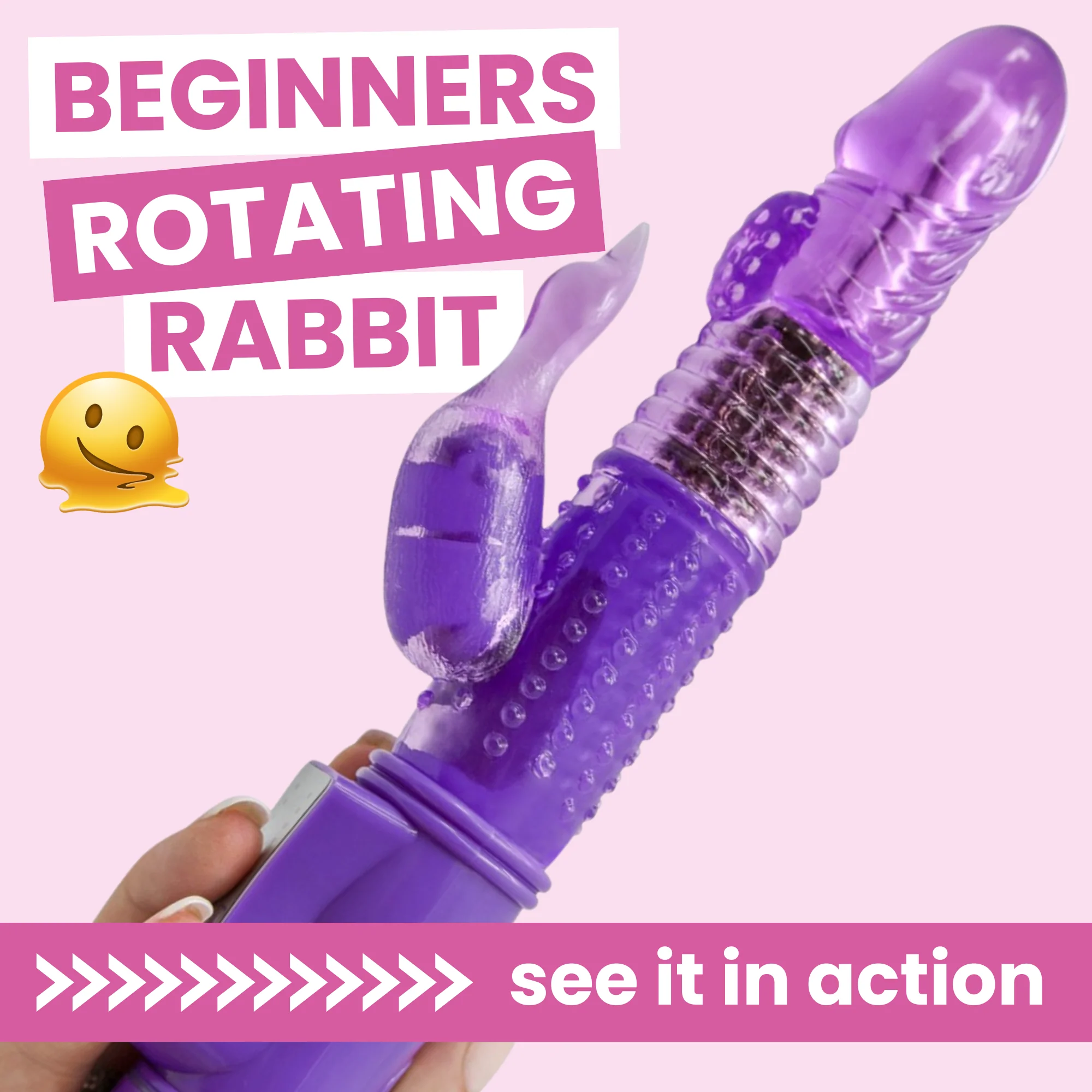 Rotating Dual Action Vibrator with Textured Shaft and Clitoral Stimulation