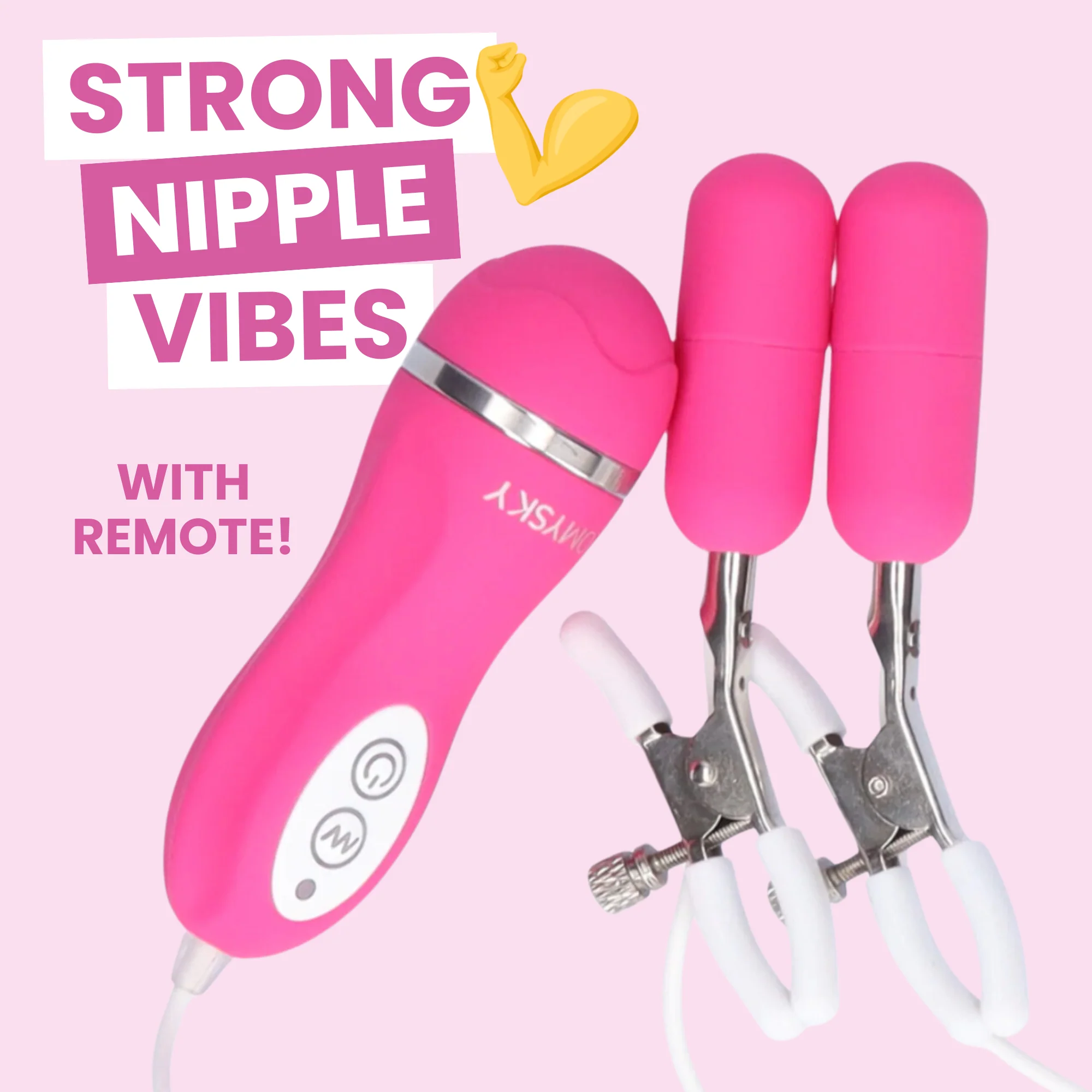 Powerful Vibrating Nipple Clamps with Remote