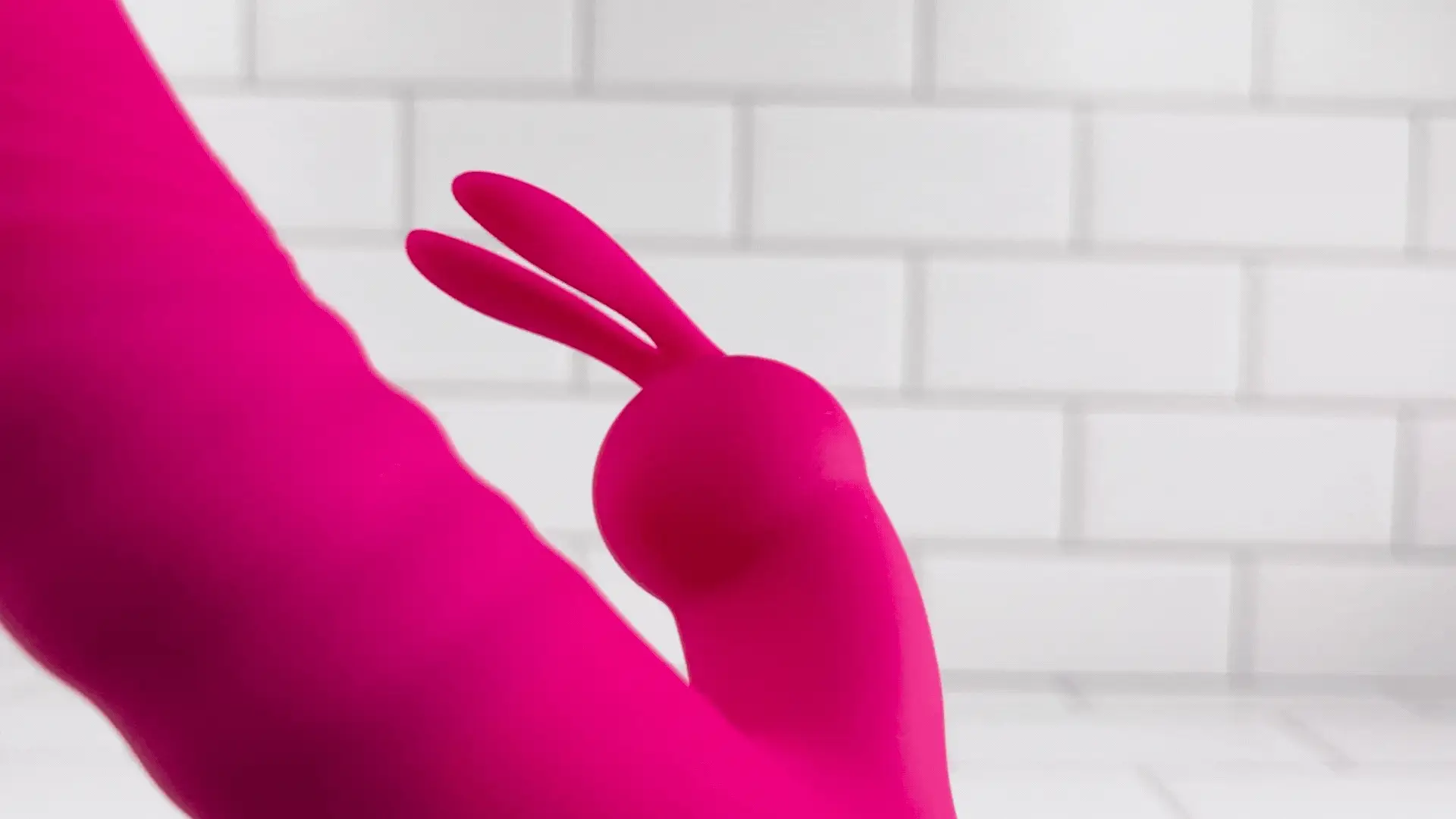 Pink Silicone Rippled Thrusting Rabbit