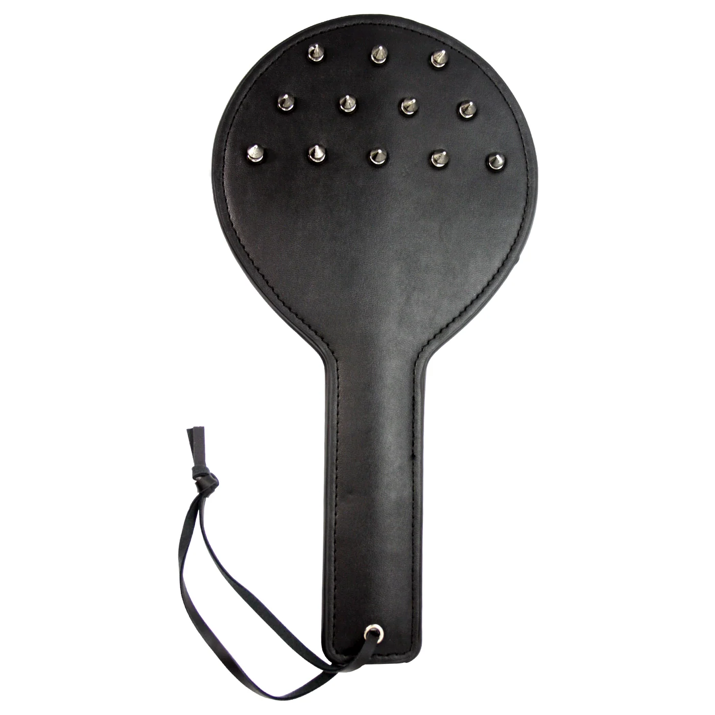 Leather Spiked Spanking Paddle with Two-Sided Design for Kinky Couples