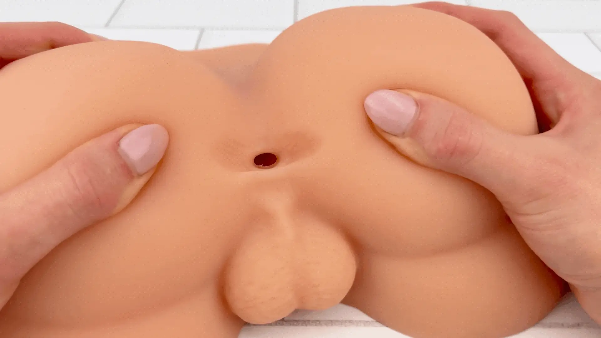 Doggy-Style Male Masturbator with Realistic Cheeks and Textured Tunnel