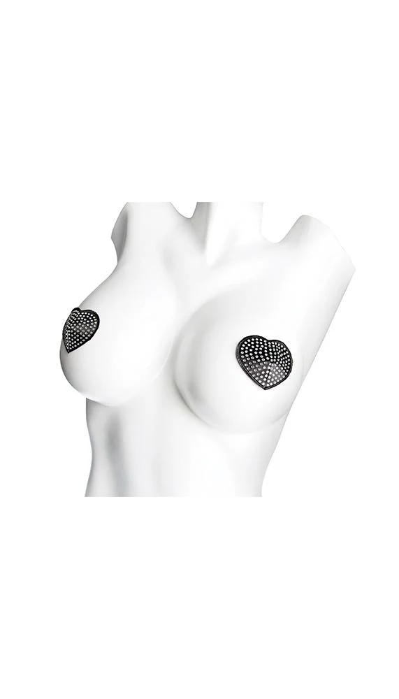 Coquette Heart Shape Sequin Nipple Pasties Set