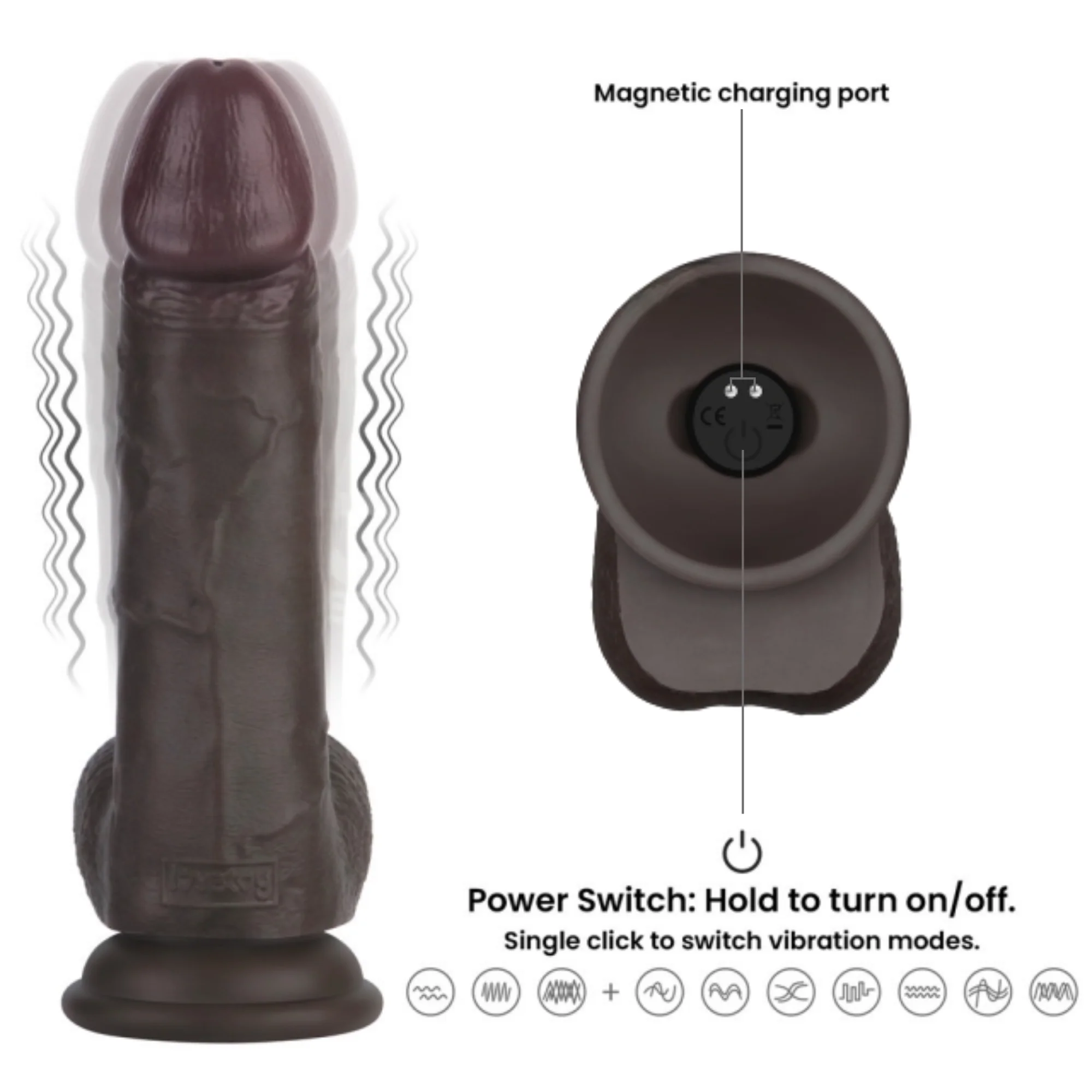 8" Sliding Skin Pro II Dual Density Silicone Dildo - Vibrating Option Available