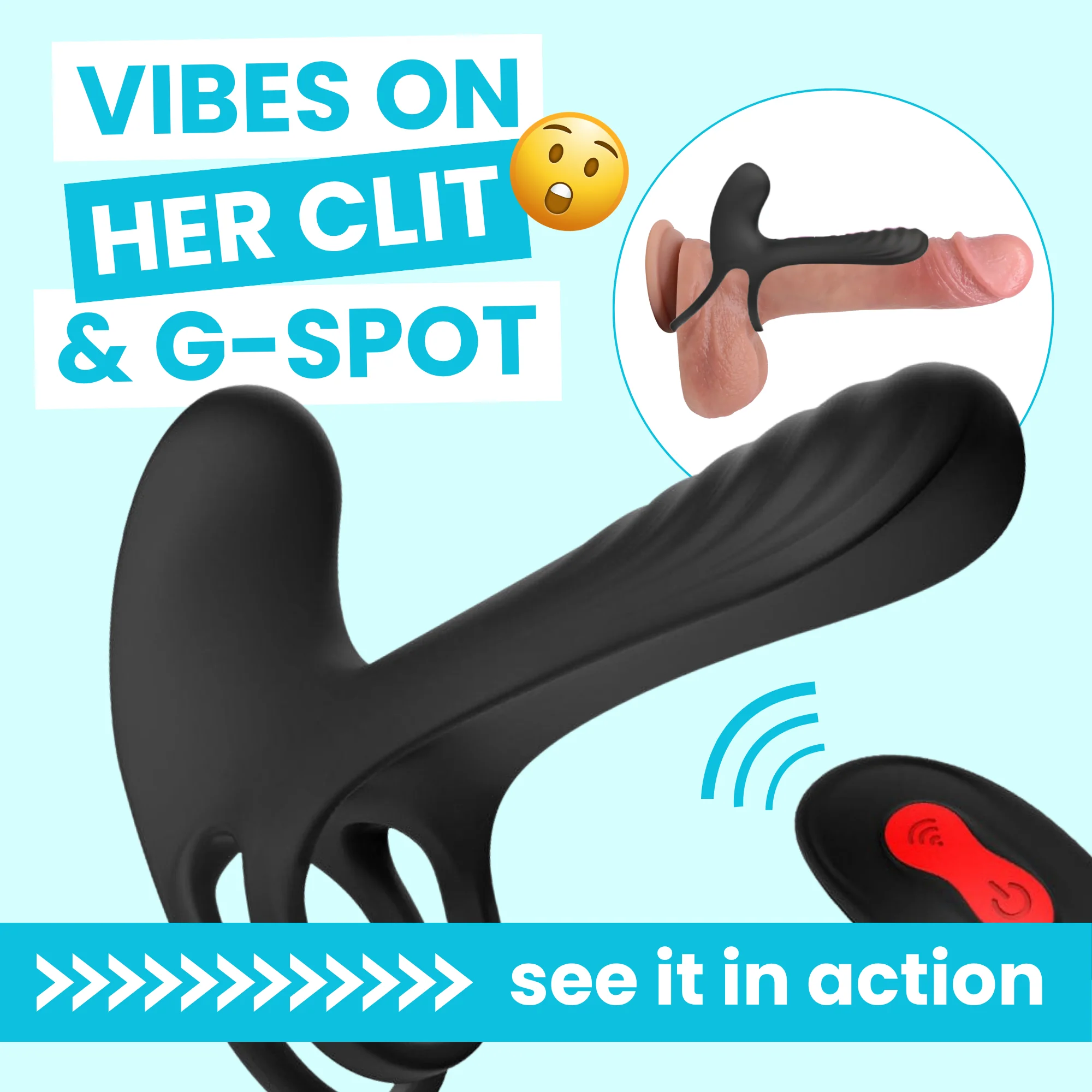 Meraki Wireless Vibrating Cock Ring with 9 Frequencies and USB Recharge