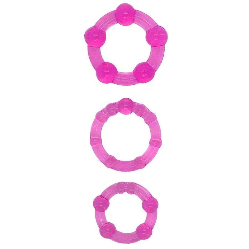 Super Ring 三件套 不同尺寸和纹理的弹力阴茎环