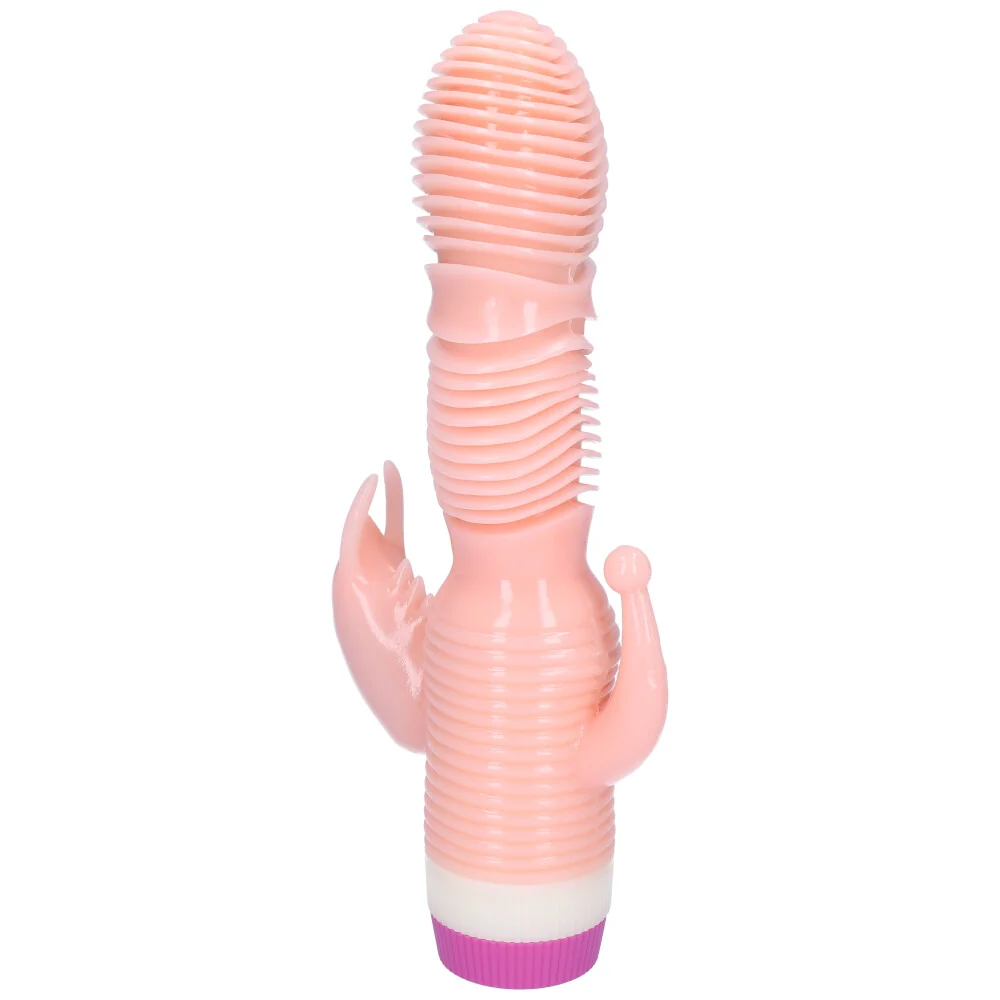 Rippled Triple Stimulating Power Vibrator for Clitoral, G-Spot and Anal Play