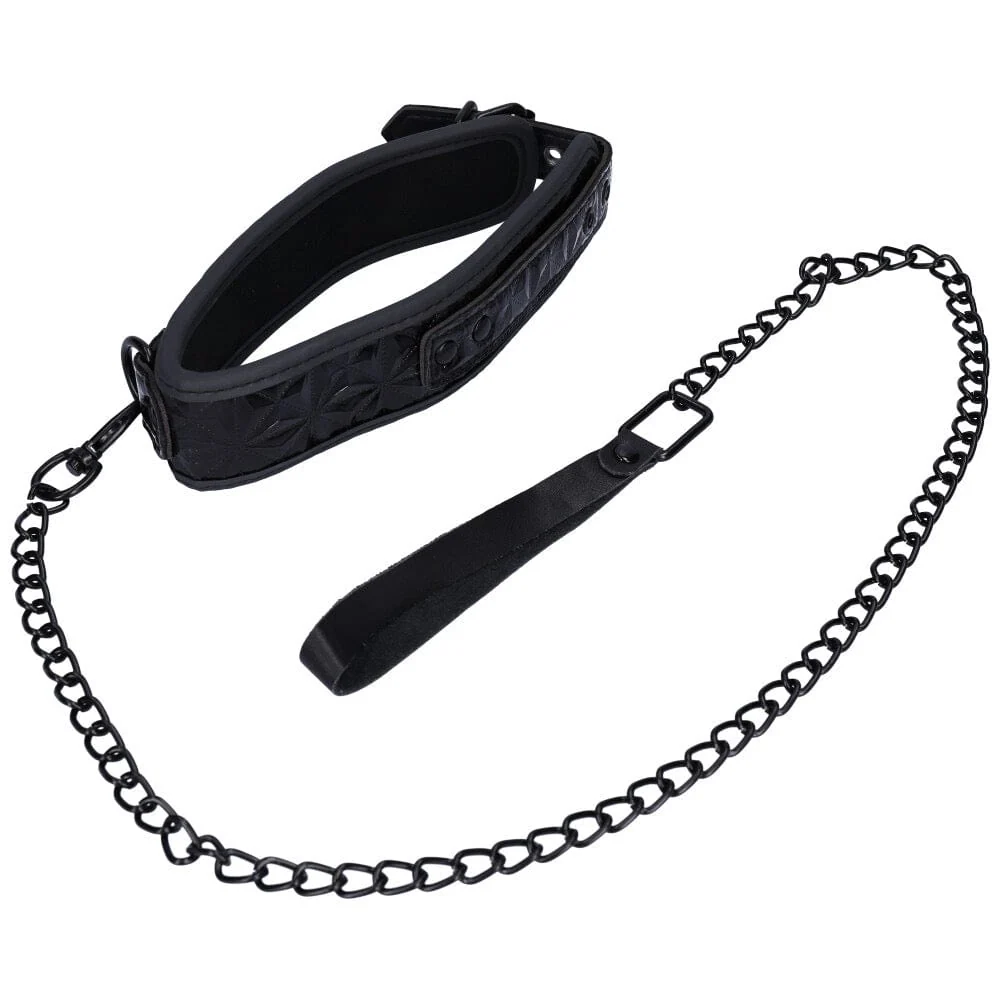 Dark Amour Fetish Leather Collar and Leash Set