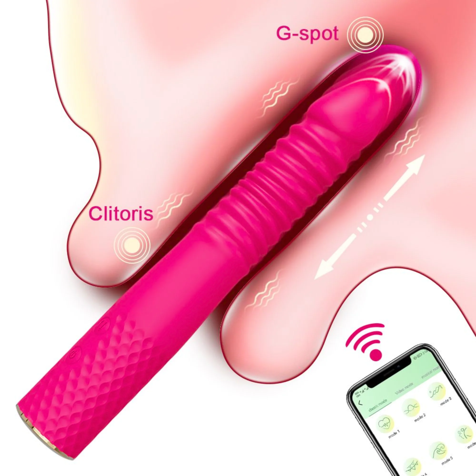 Thrusting and Vibrating Suction Cup Dildo - Easy, Deep, Hands-free O's!