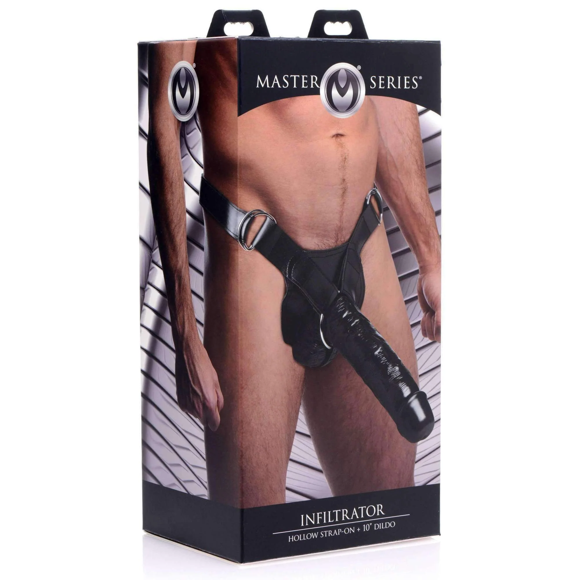 XR Brands Infiltrator 10 Inch Hollow Strap-On Dildo with Harness