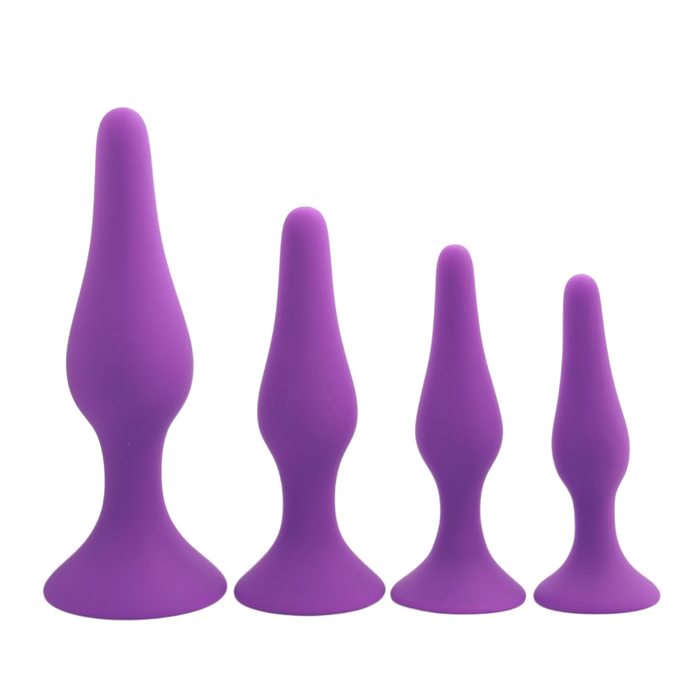 Tapered Silicone Anal Plug for Beginners in 4 Sizes