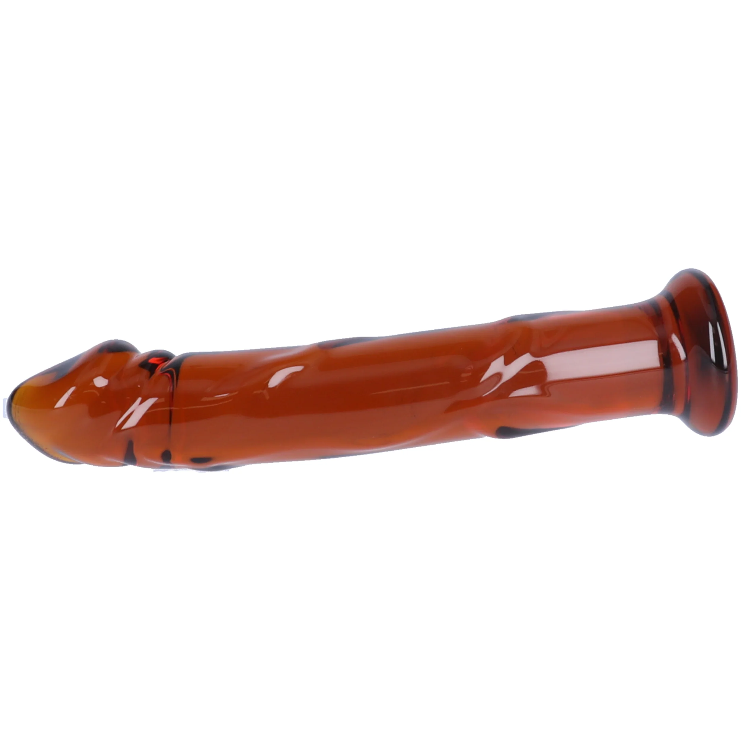 6.5 Inch Amber 玻璃假阳具，适合G点和P点刺激