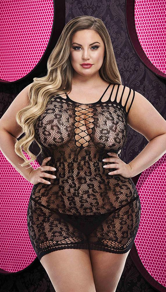 Lapdance Ultra-Strappy Lace Mini Dress for a Bold Night In