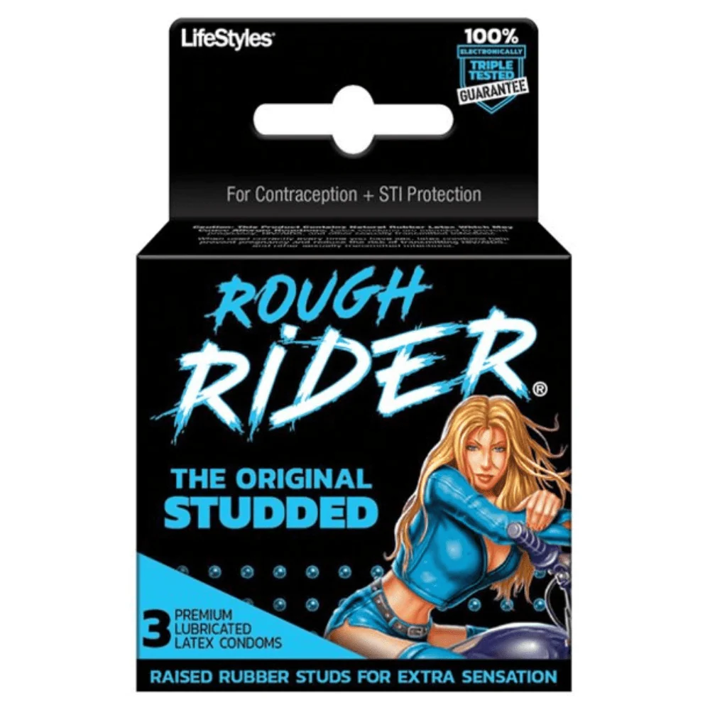Rough Rider Original 颗粒润滑乳胶避孕套 3 只装
