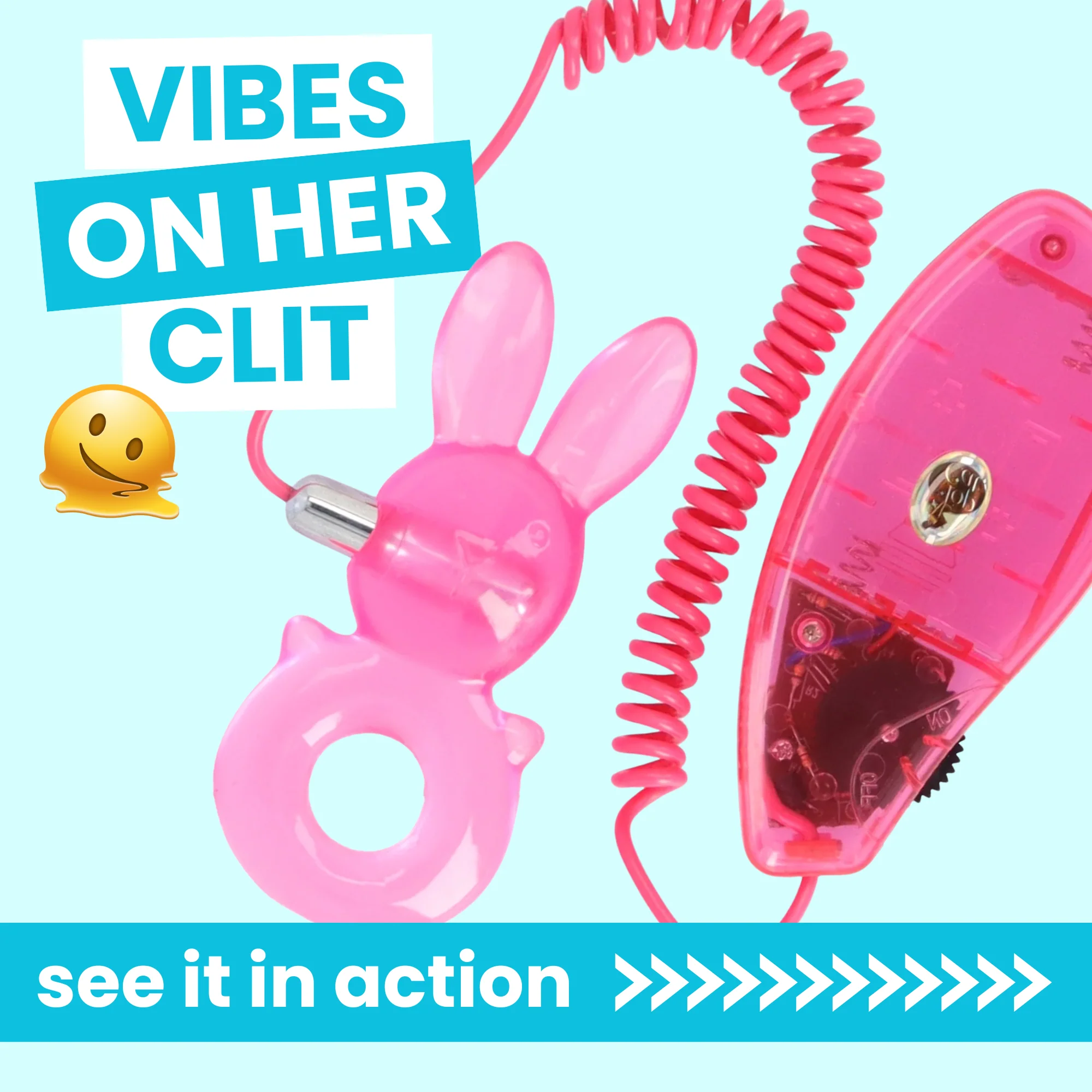 Vibrating Bunny Cock Ring for Couples Play