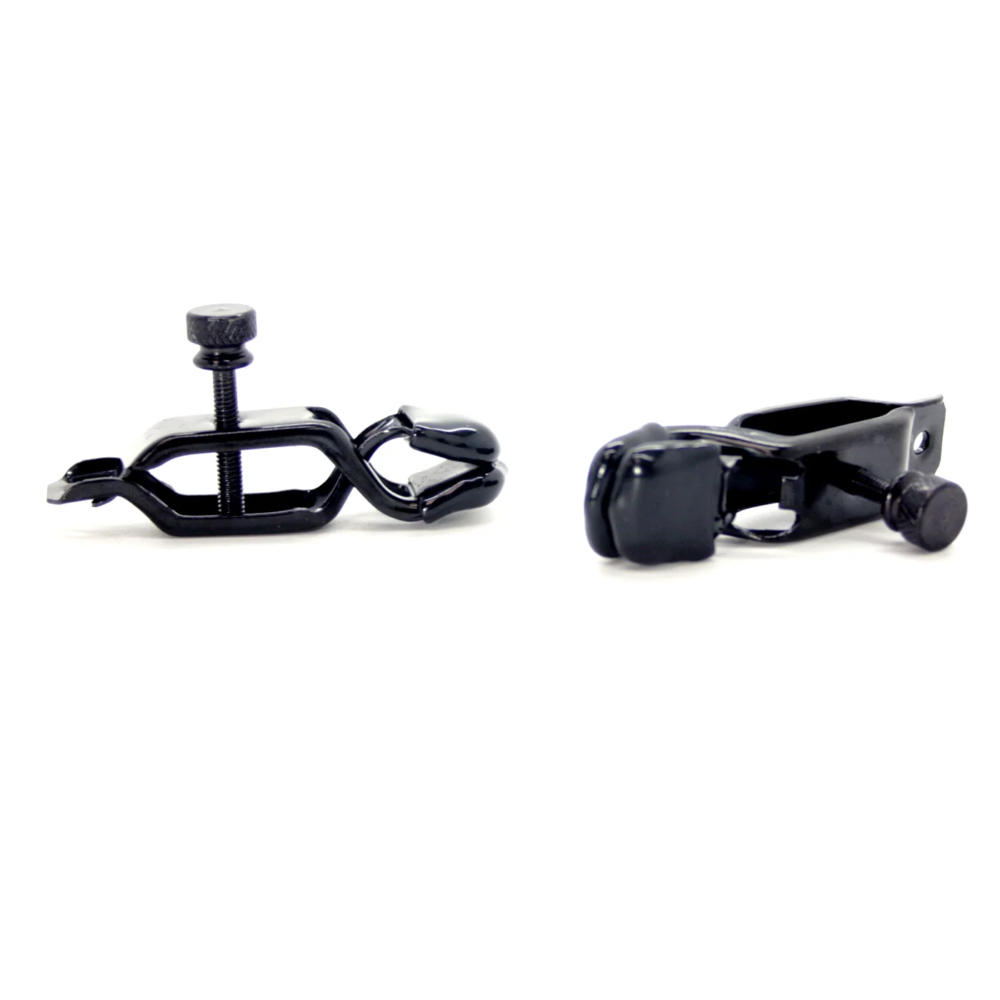 Adjustable Open Wide Black Nipple Clamps for BDSM Play
