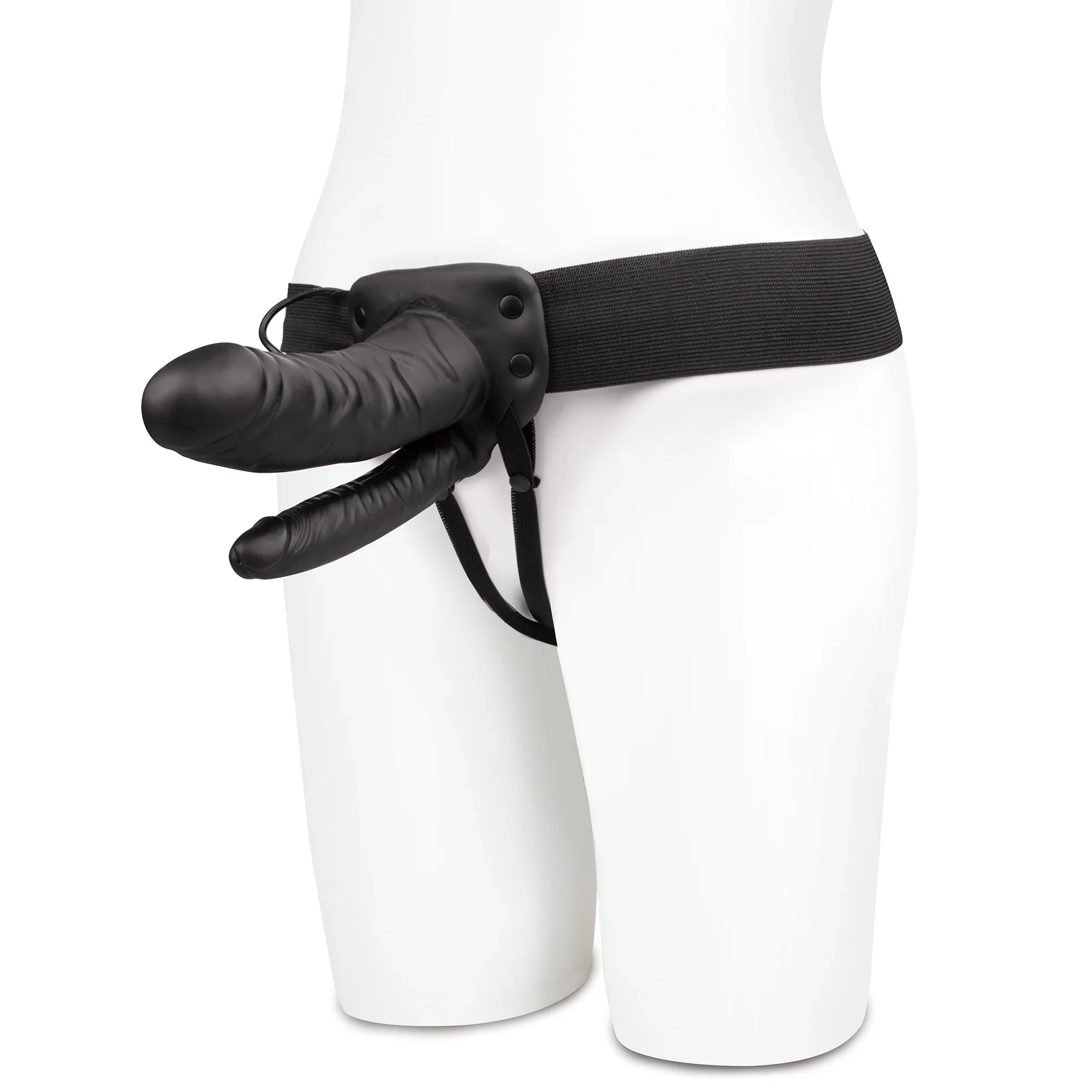 Unisex Vibrating Hollow Double Penetration Strap-On Dildo