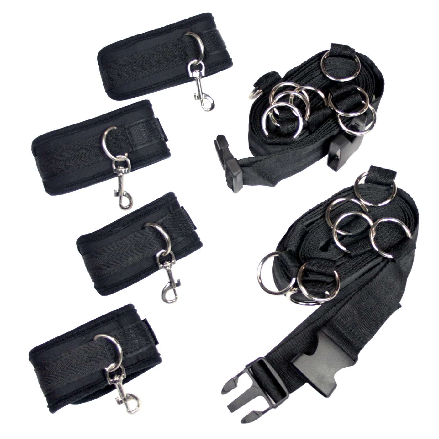 Under the Bed Bondage Restraint System with Padded Quick Release Cuffs