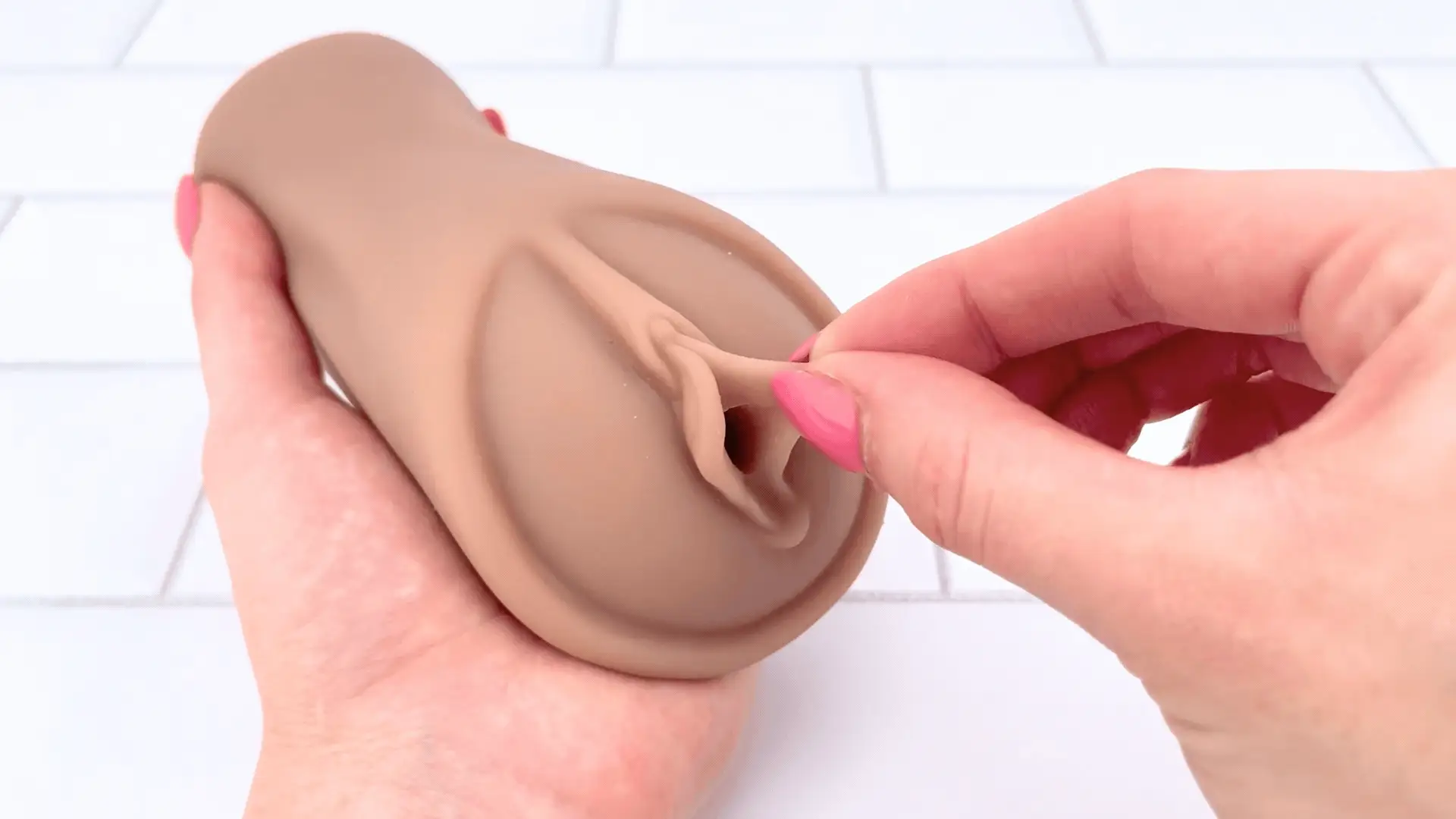 Realistic Vagina Masturbator with Textured Suction Tunnel for Men
