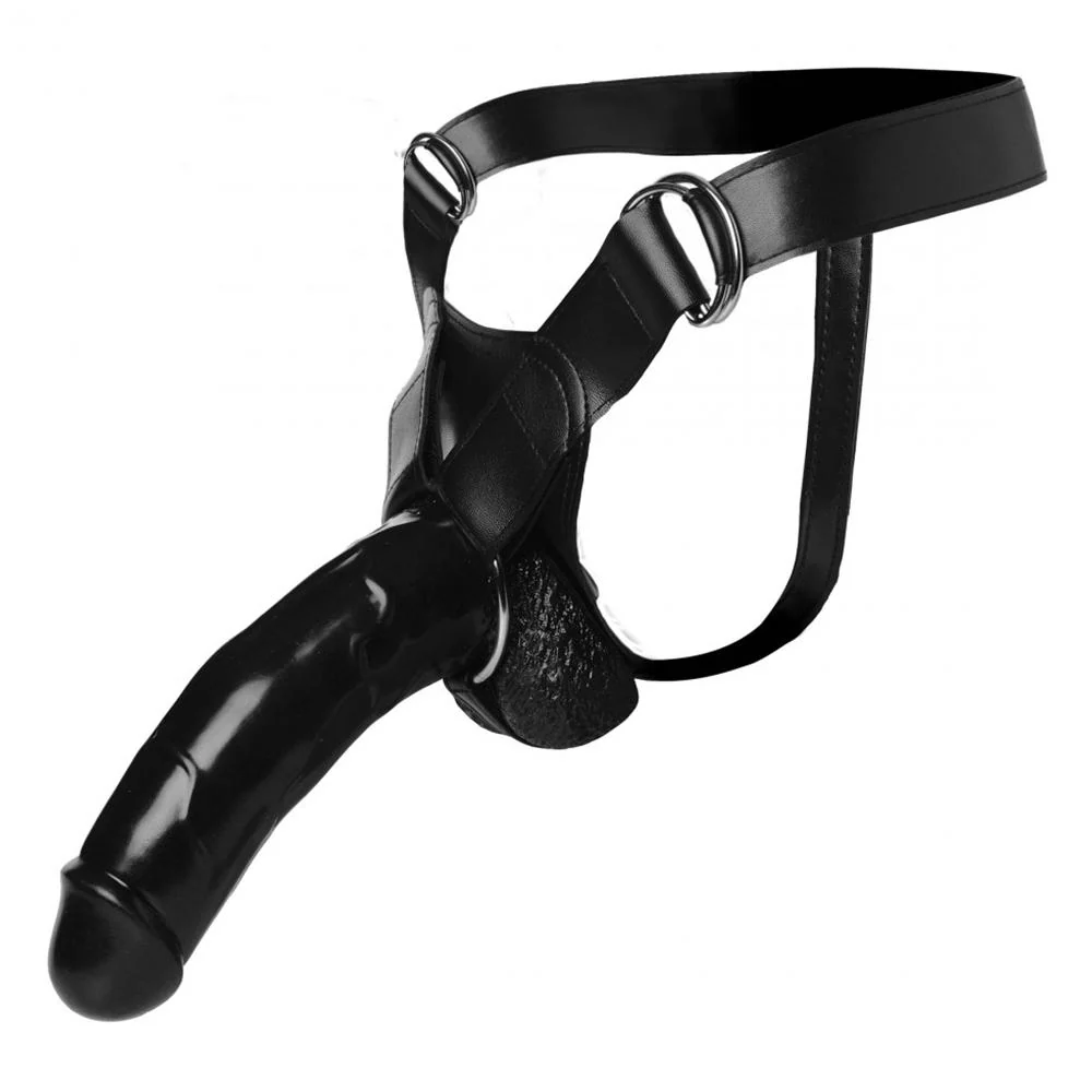 9 Inch Hollow Infiltrator Strap-On Dildo with Adjustable Harness
