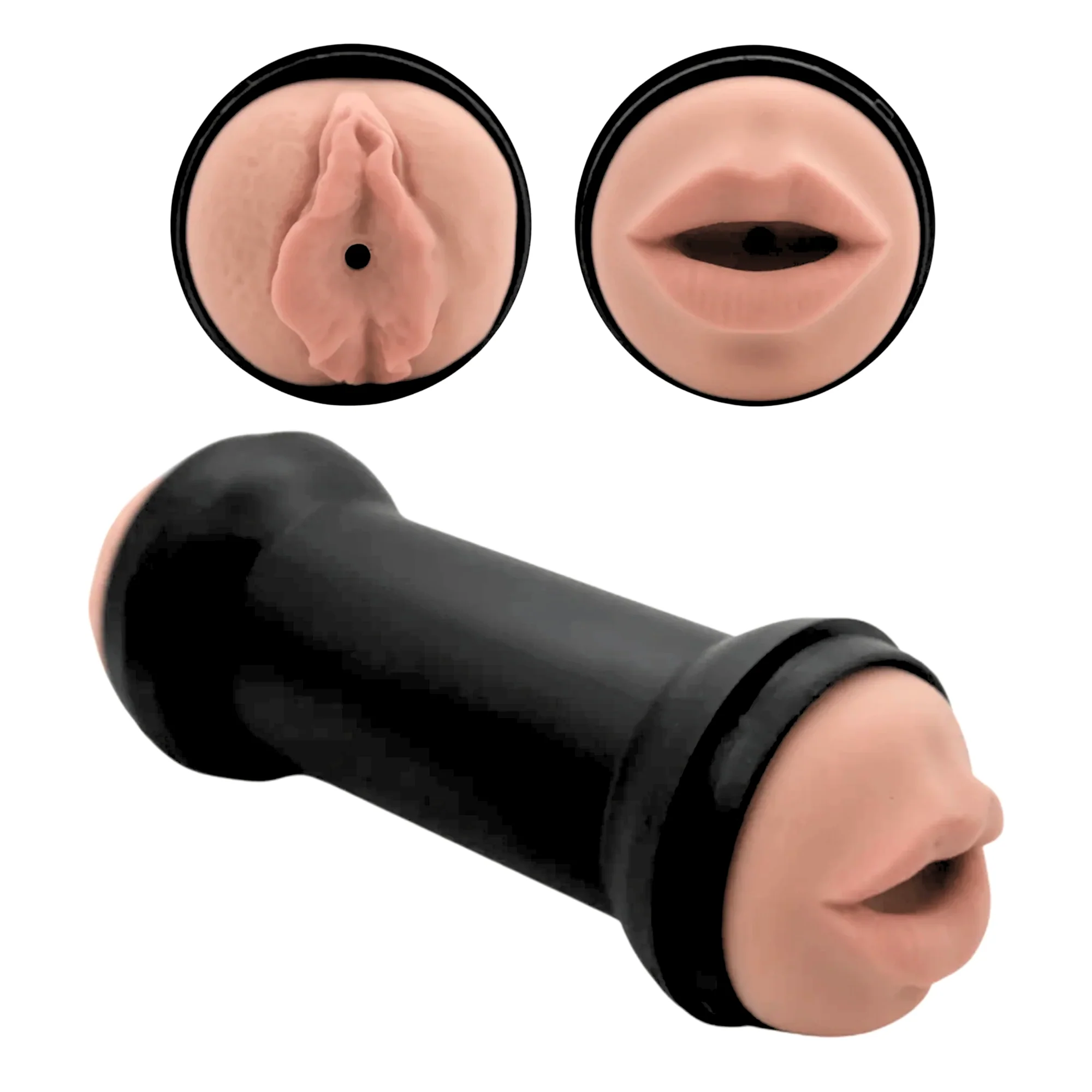 Realistic Double-Ended Stroker - Tight Pussy & Ass or BJ & Pussy Stroker!