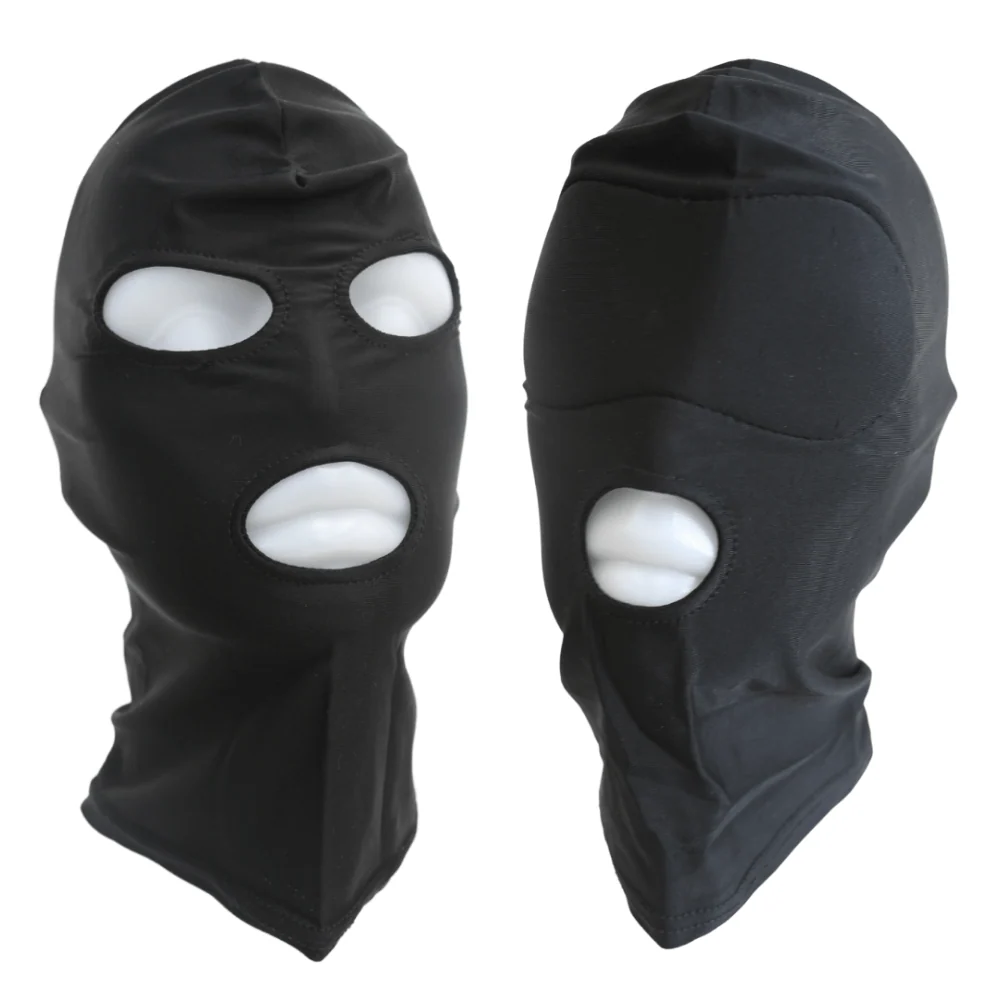 Open Mouth and Eye Bondage Hood Head Mask, Two Styles