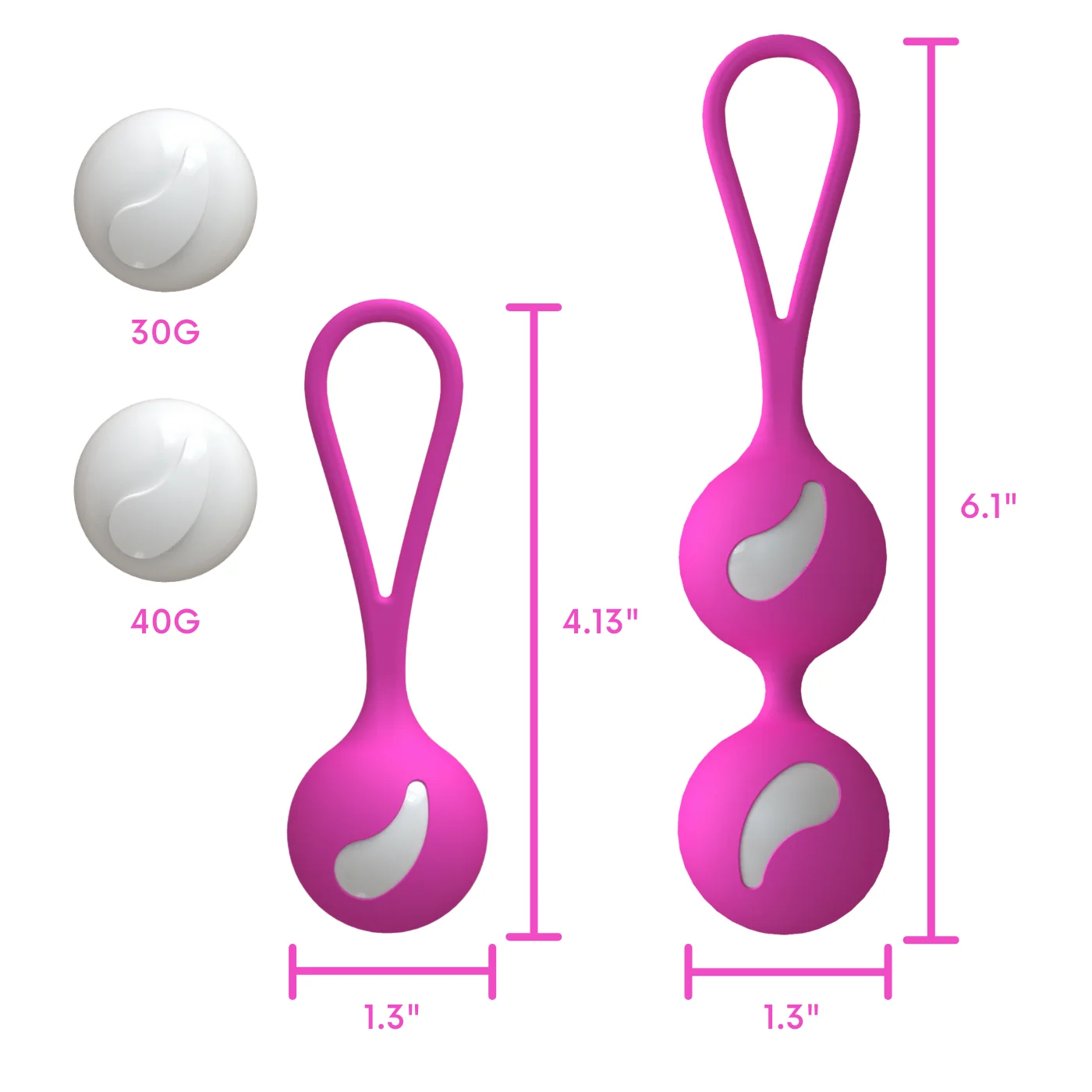Duotone Silicone Kegel Ball Set with Weighted Exercise Balls