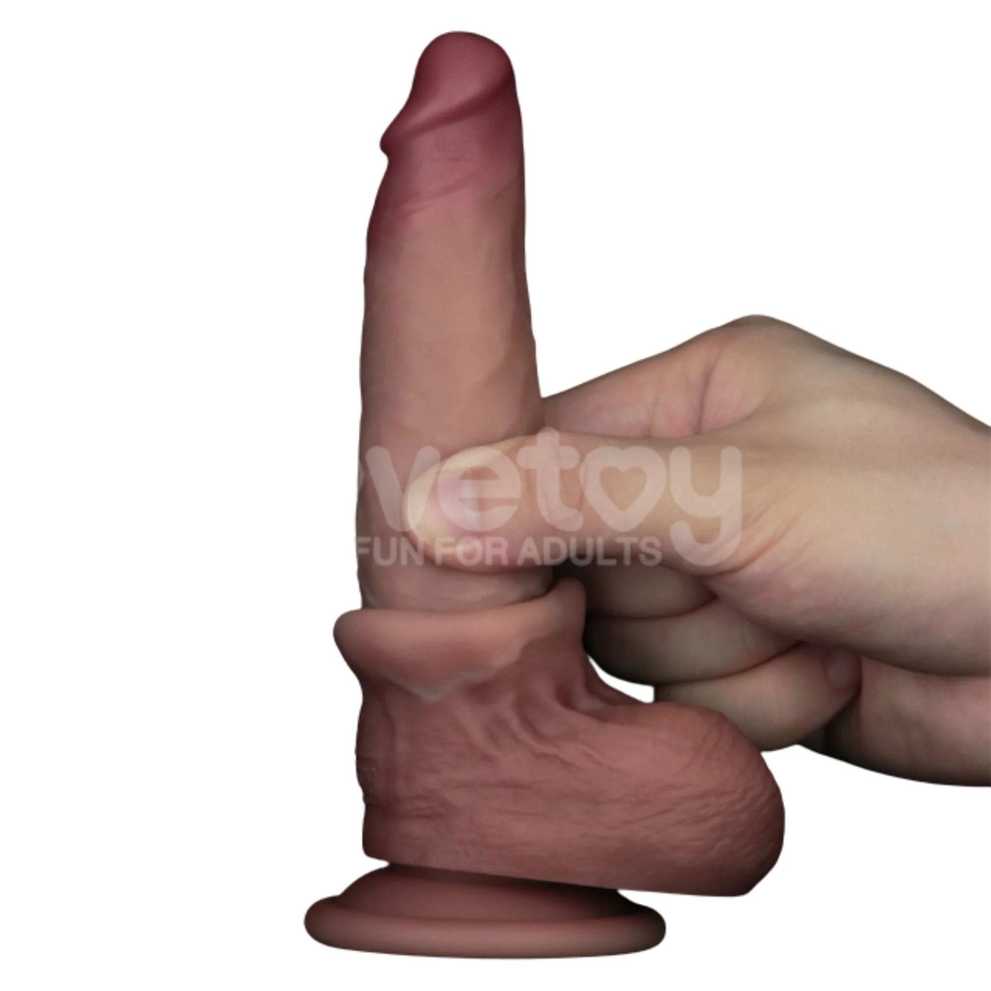 7" Sliding Skin Pro II Dual Layer Silicone Dildo - An Ultra-lifelike Cock in a Beginner-friendly Size!