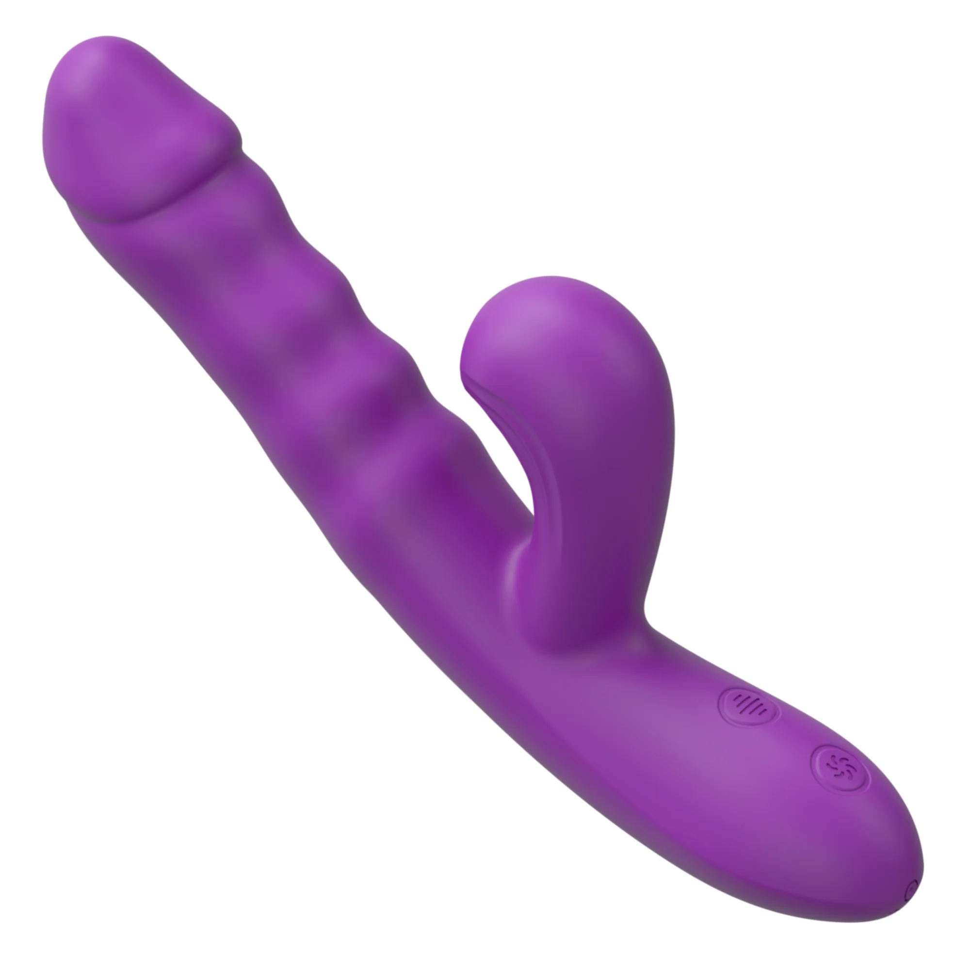 Suck and Thrust Dual Action Vibrator With Air Pulse and Thruster