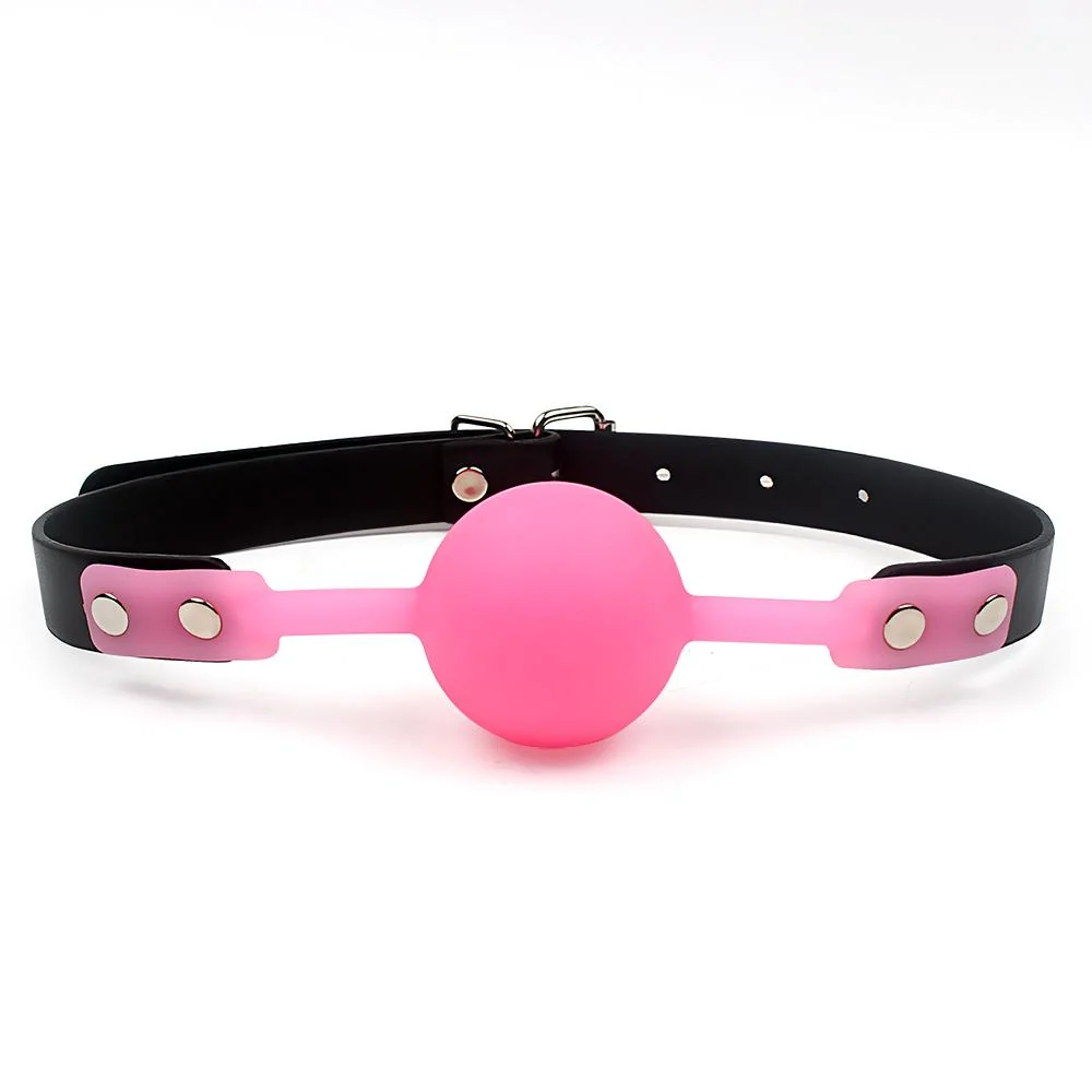 Silicone Ball Gag With Adjustable Leather Straps by Dark Amour