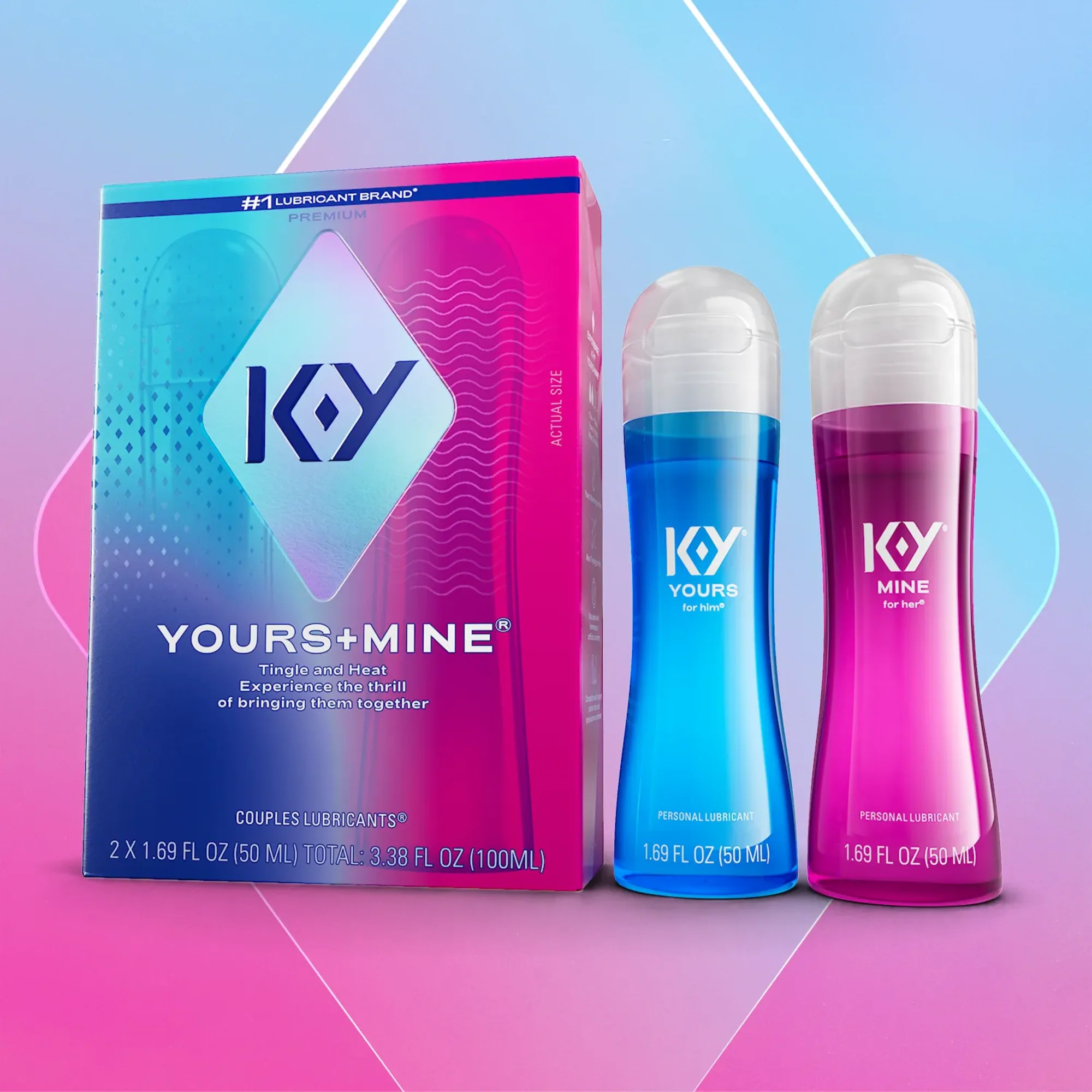 KY Yours and Mine 情侣润滑液套装，含温热与刺麻配方