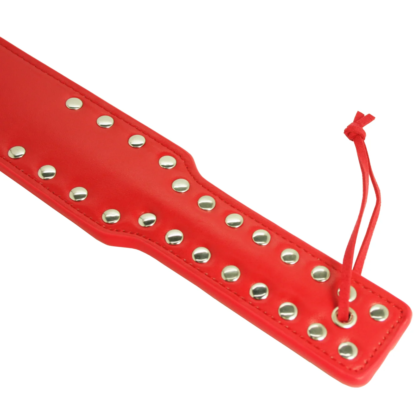Long Leather Studded Spanking Paddle for BDSM Play