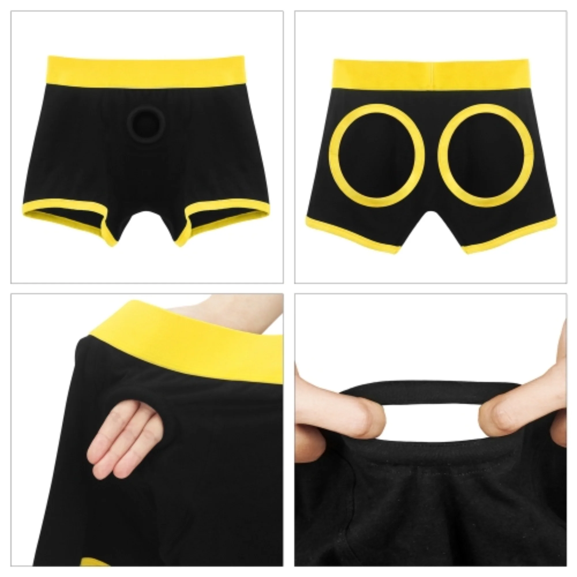 INGEN Unisex Horny Strap-On Shorts with Silicone O-Ring