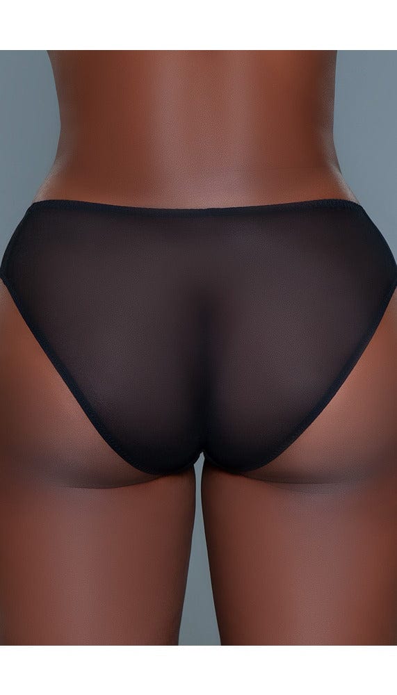 Nadine Low-Rise Bikini Panty with Embroidered Mesh Frame