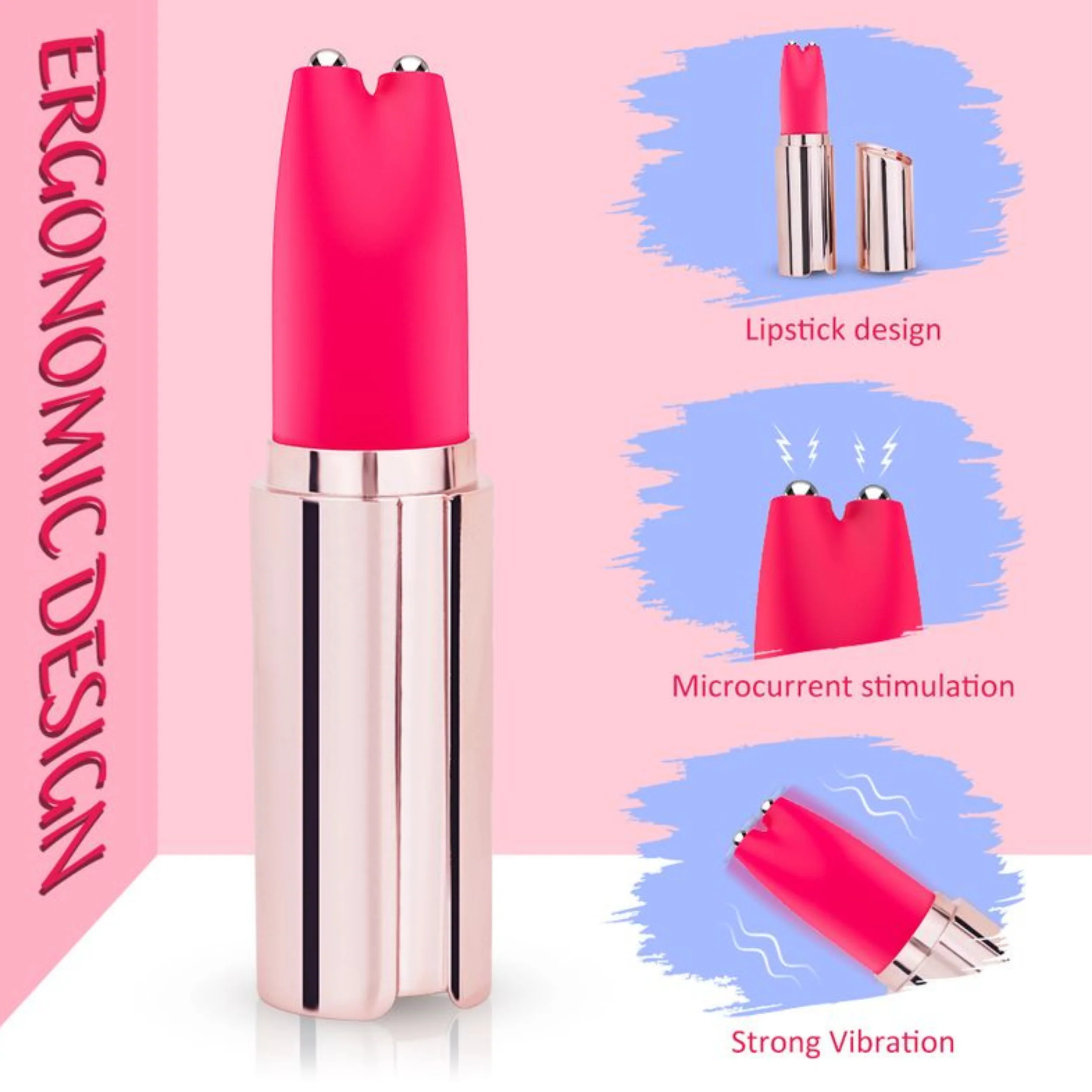 Electrostimulation Silicone Lipstick Vibe - 3 ELECTRO Settings and Powerful Vibes!