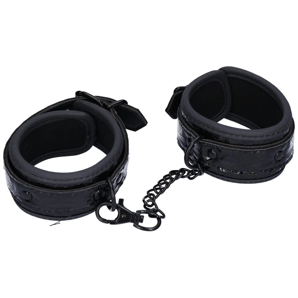 Dark Amour Leather Ankle Cuff Restraints for BDSM Role-Play