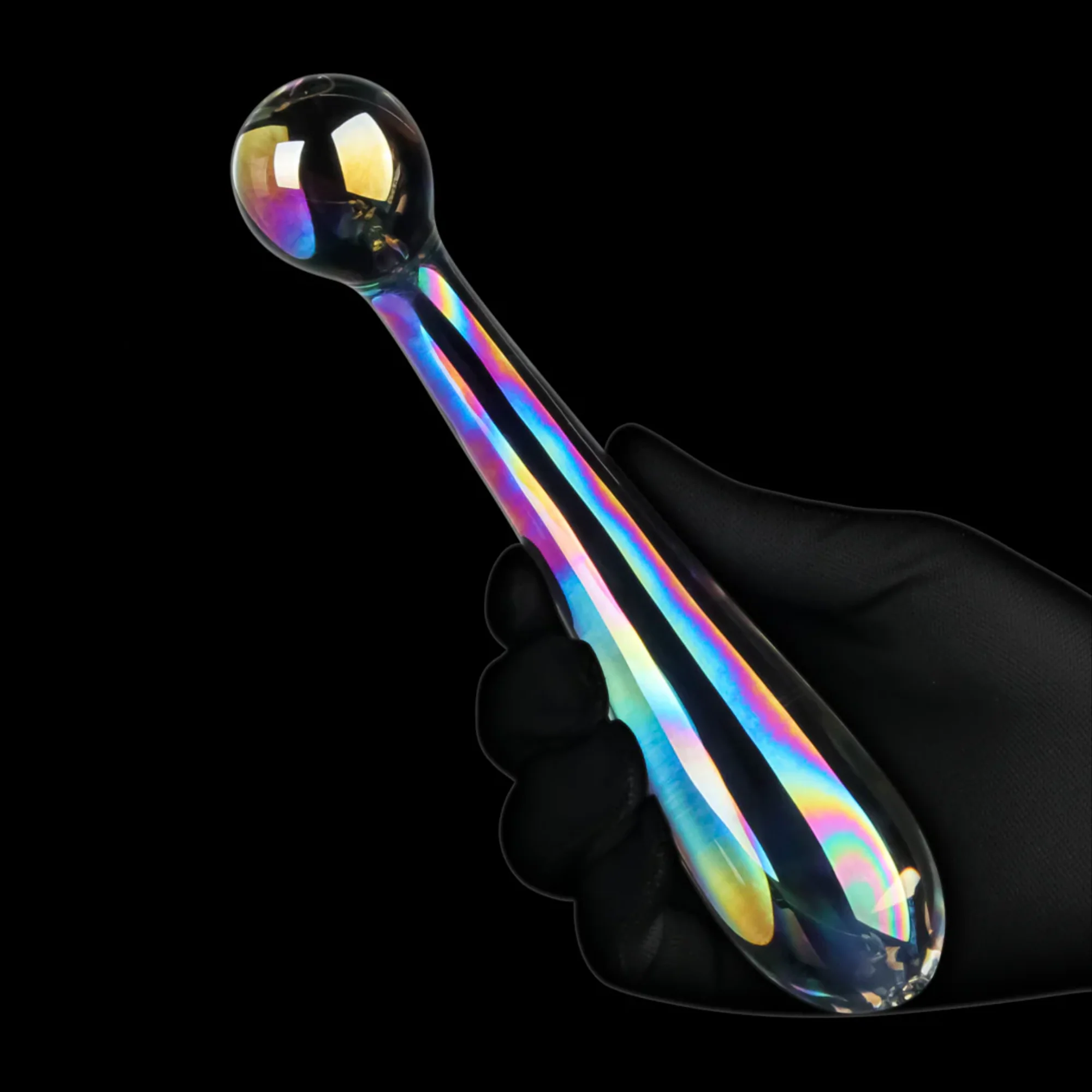 Dual-Ended Twilight Gleam Glass Dildo - Stunning Prismatic Shimmers!