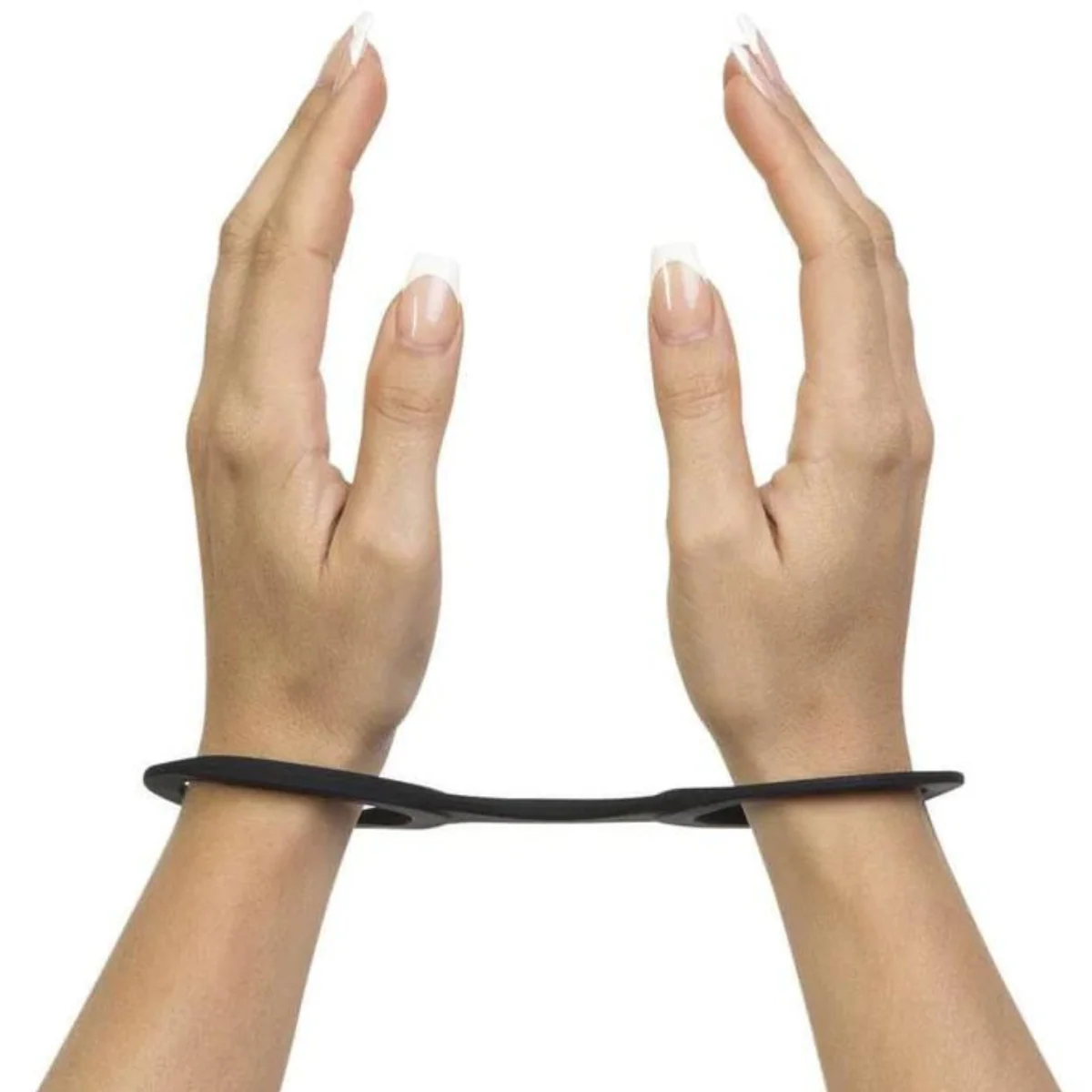 Quickie Cuffs 大号黑色硅胶束缚手铐 适合新手