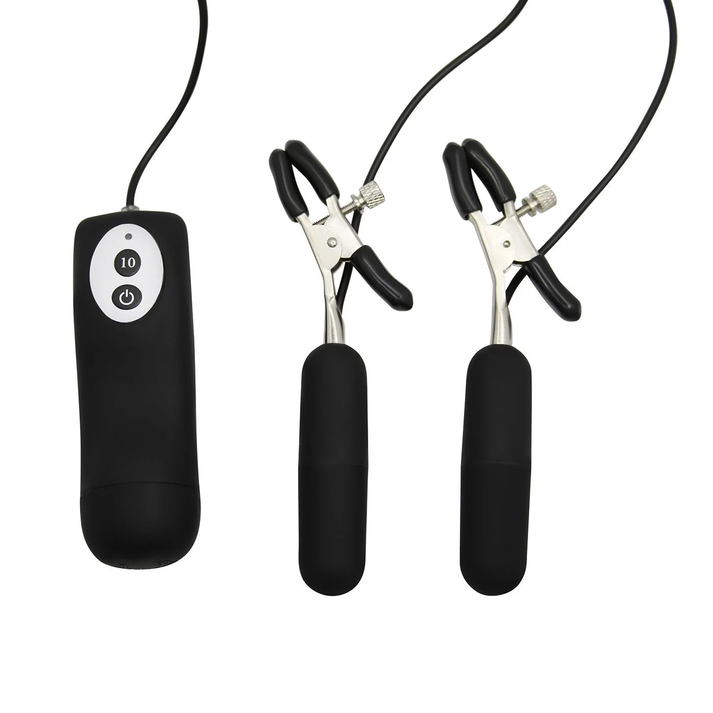 Remote Control BDSM Vibrating Nipple Clamps with 10 Vibration Functions
